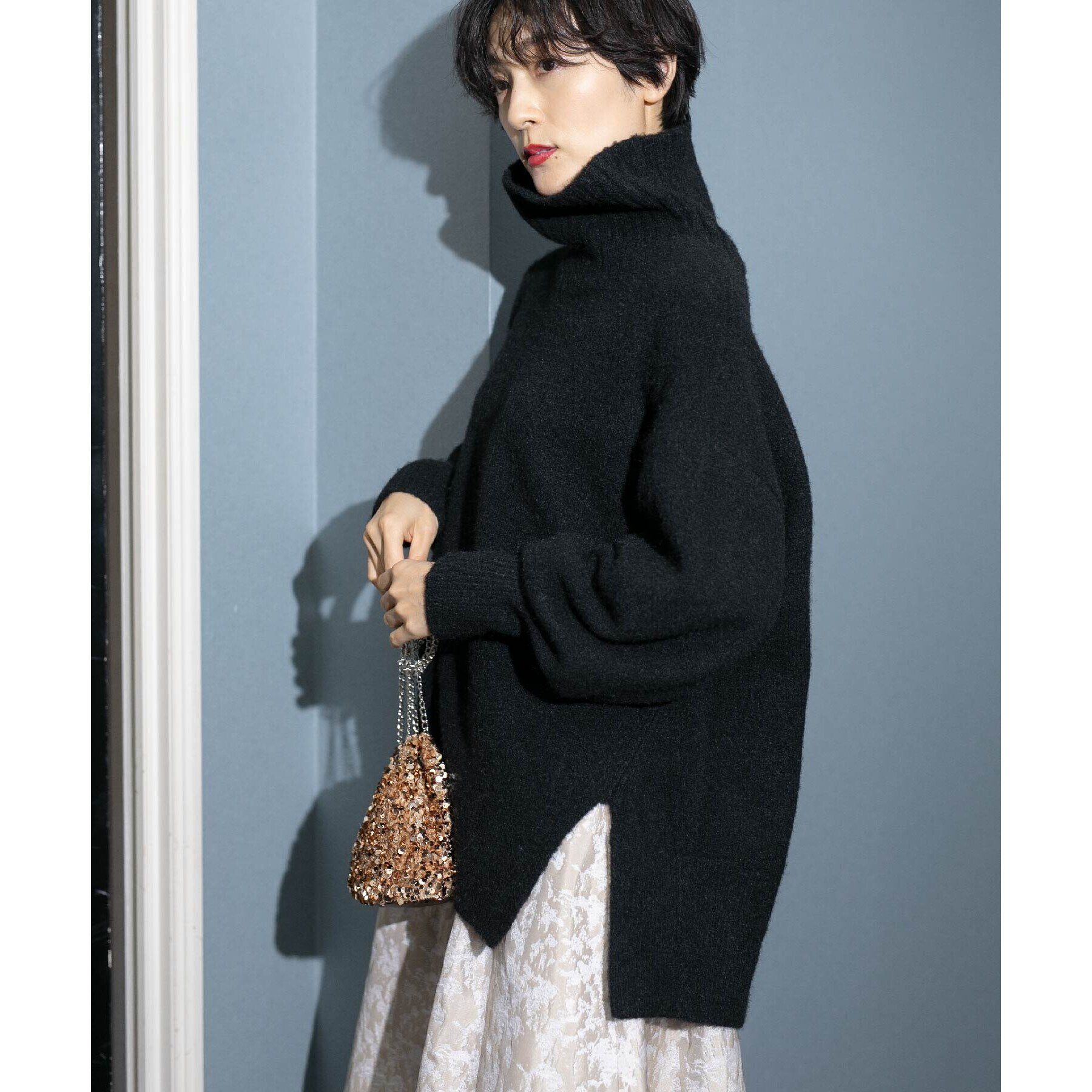 OPAQUE.CLIP「ミドルゲージハイネックニット【洗濯機洗い可】」|ニット・セーター|