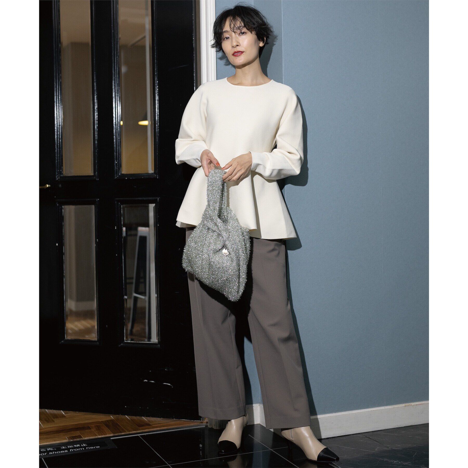 OPAQUE.CLIP「《5color》シームレスペプラムニット【洗濯機洗い可】」|ニット・セーター|