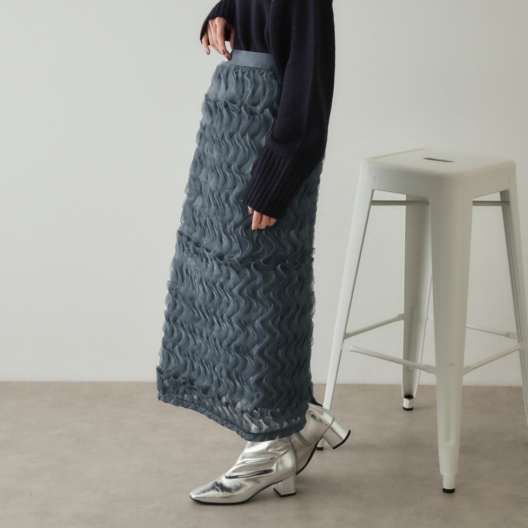 OPAQUE.CLIP「チュールフリルナロースカート【洗える】」|スカート|