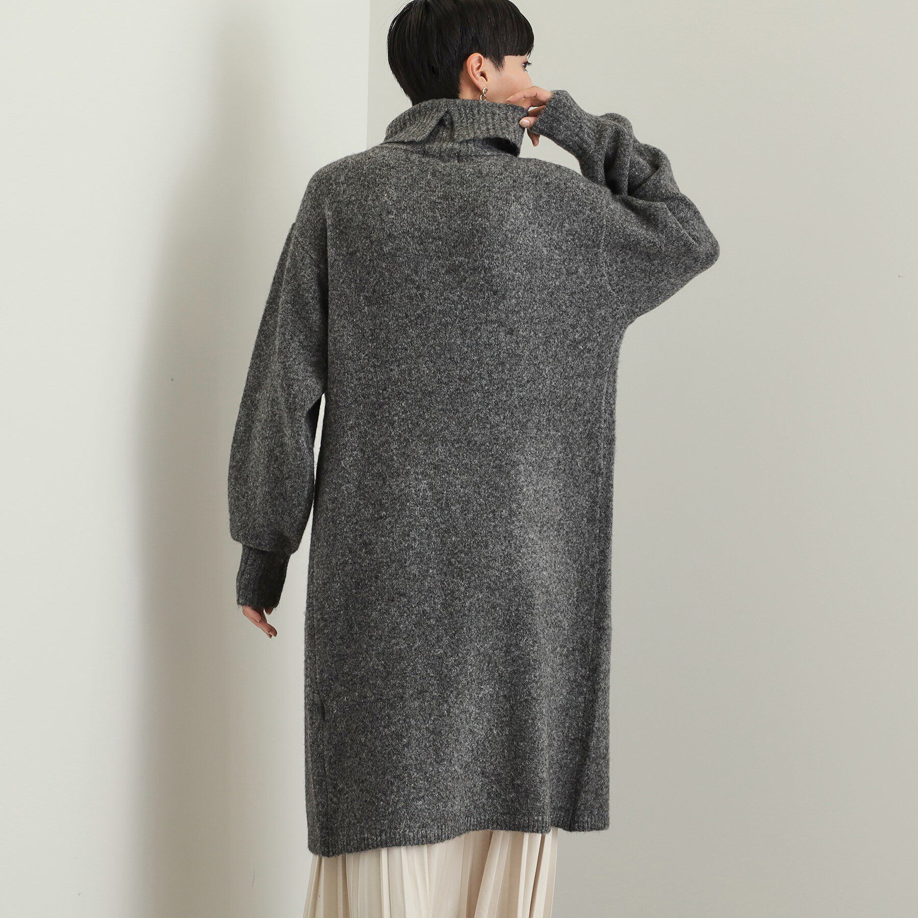 OPAQUE.CLIP「タートルスリットチュニックニット【洗濯機洗い可】」|ニット・セーター|