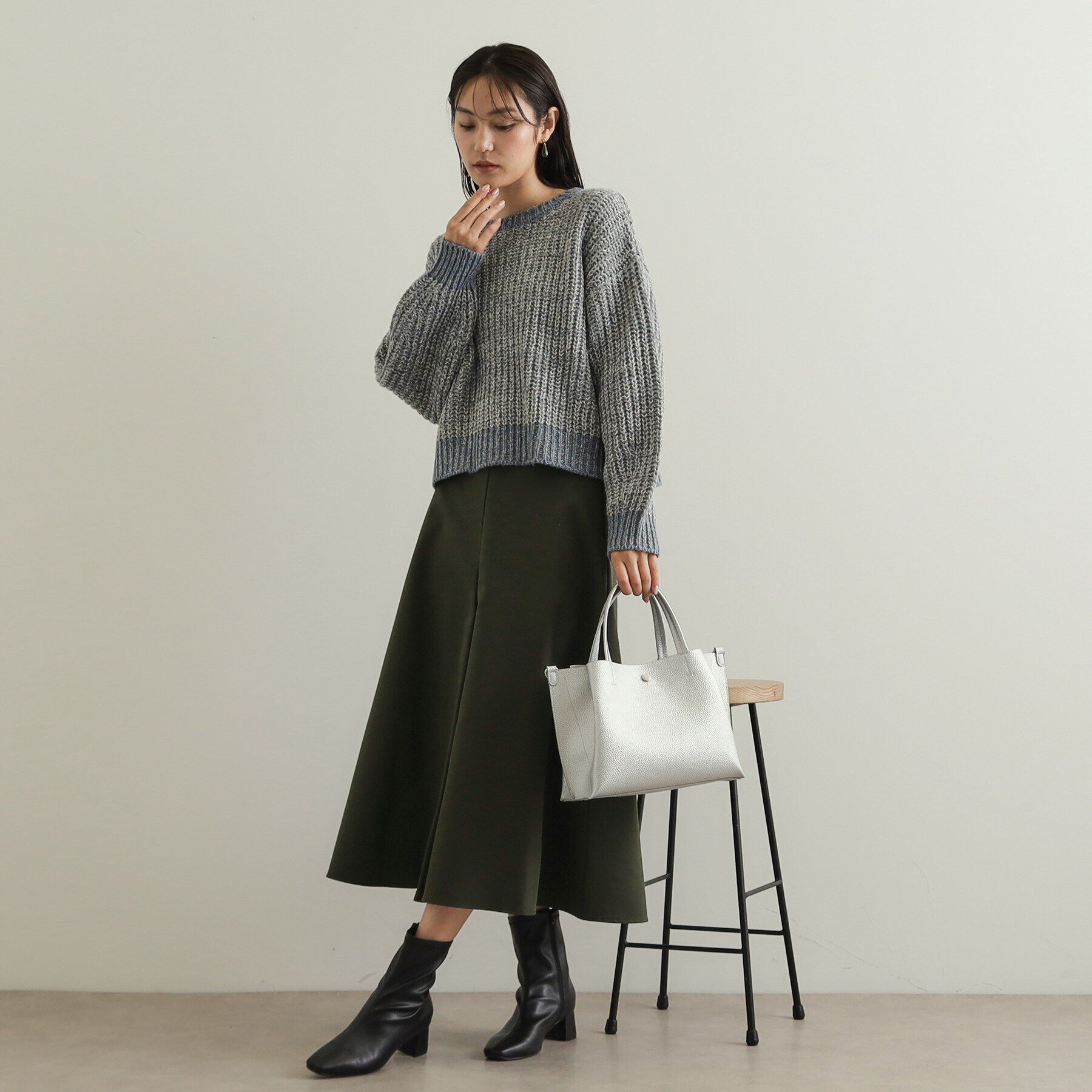 OPAQUE.CLIP「フロントタックミディスカート【洗濯機洗い可】」|スカート|