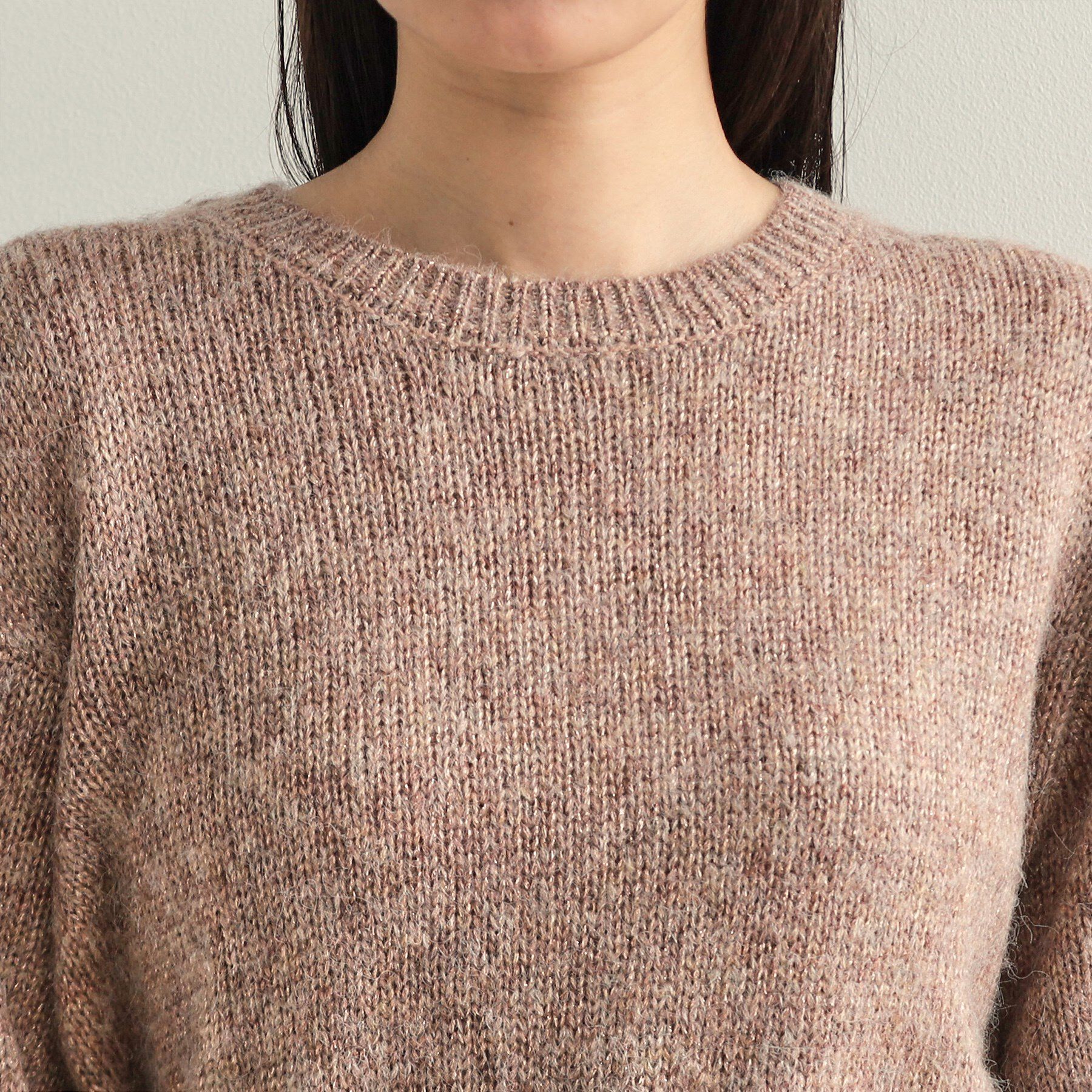 OPAQUE.CLIP「ウエストベルト付きヘアリーラメニット【洗濯機洗い可】」|ニット・セーター|