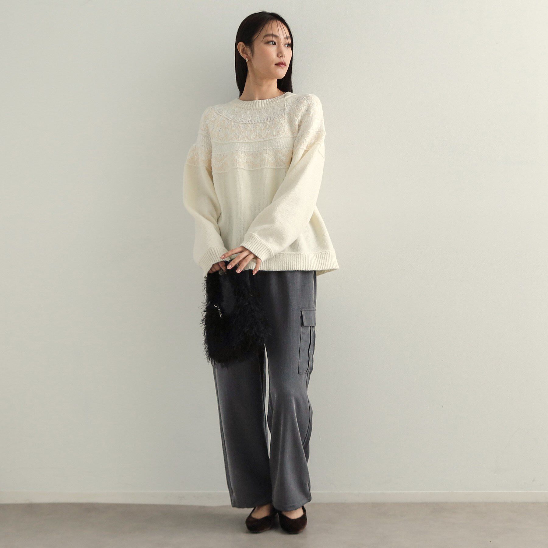 OPAQUE.CLIP「ヘリンボーンイージーカーゴパンツ【洗濯機洗い可】」|その他|