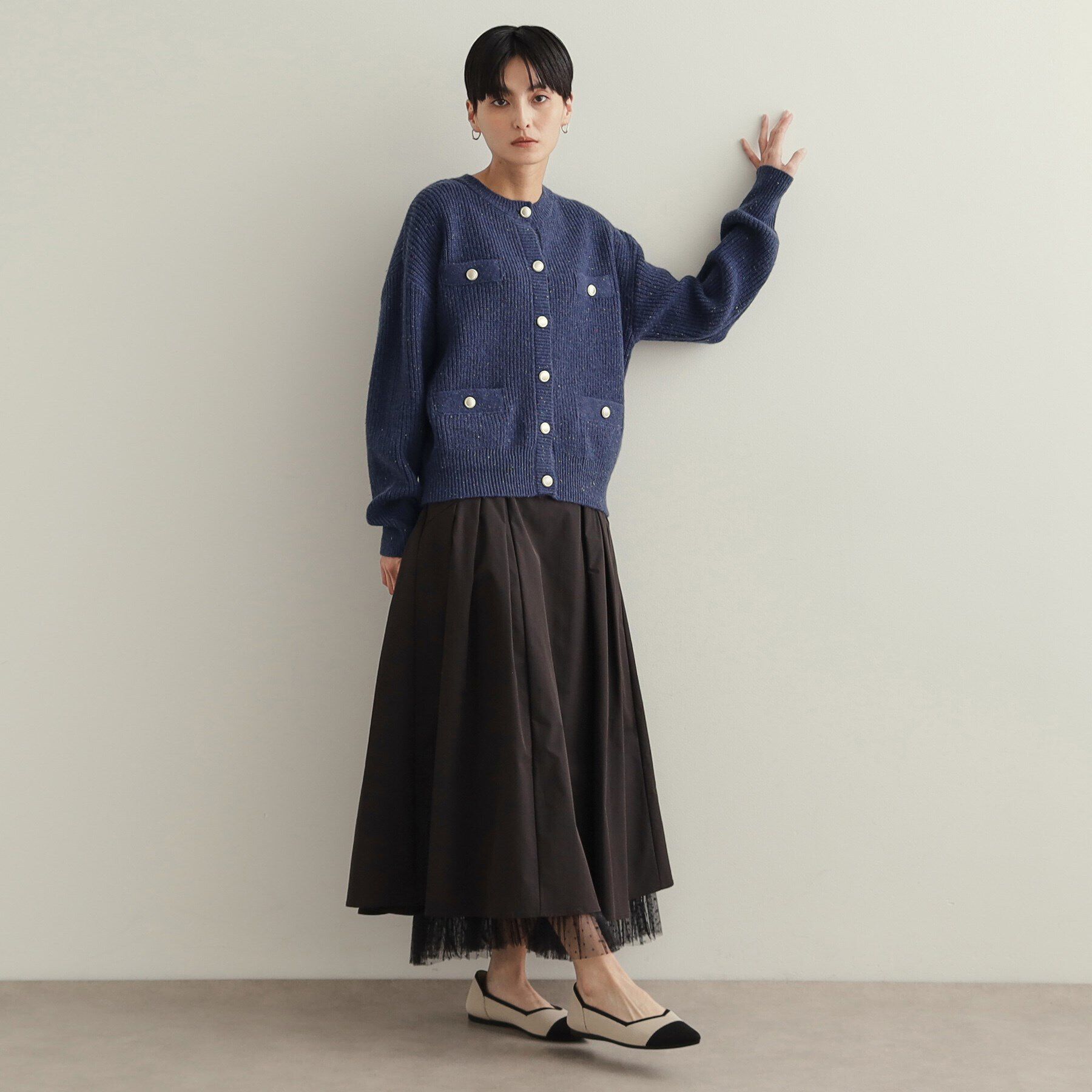 OPAQUE.CLIP「カラーネップニットカーディガン【洗濯機洗い可】」|カーディガン|