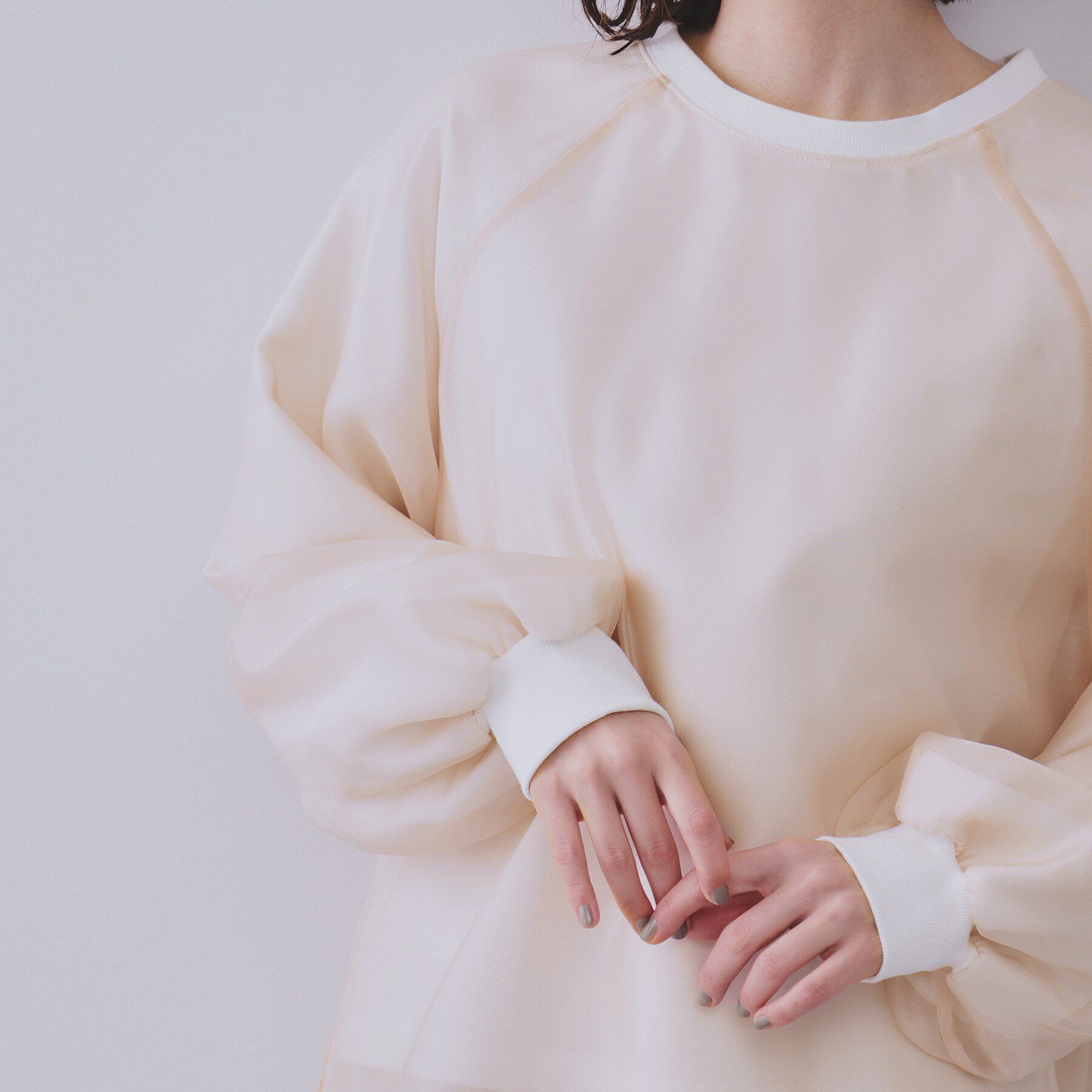 OPAQUE.CLIP「シアーレイヤード裏毛プルオーバー【洗濯機洗い可】」|Tシャツ・カットソー|