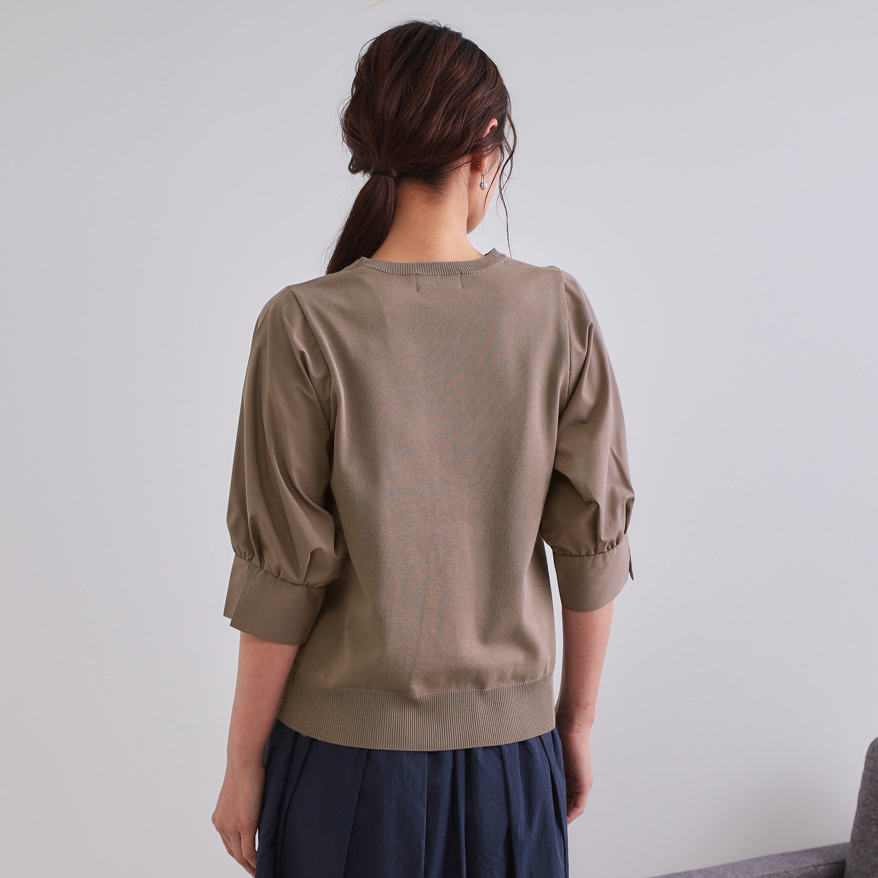 OPAQUE.CLIP「フハクスリーブドッキングニット【洗濯機洗い可】」|ニット・セーター|