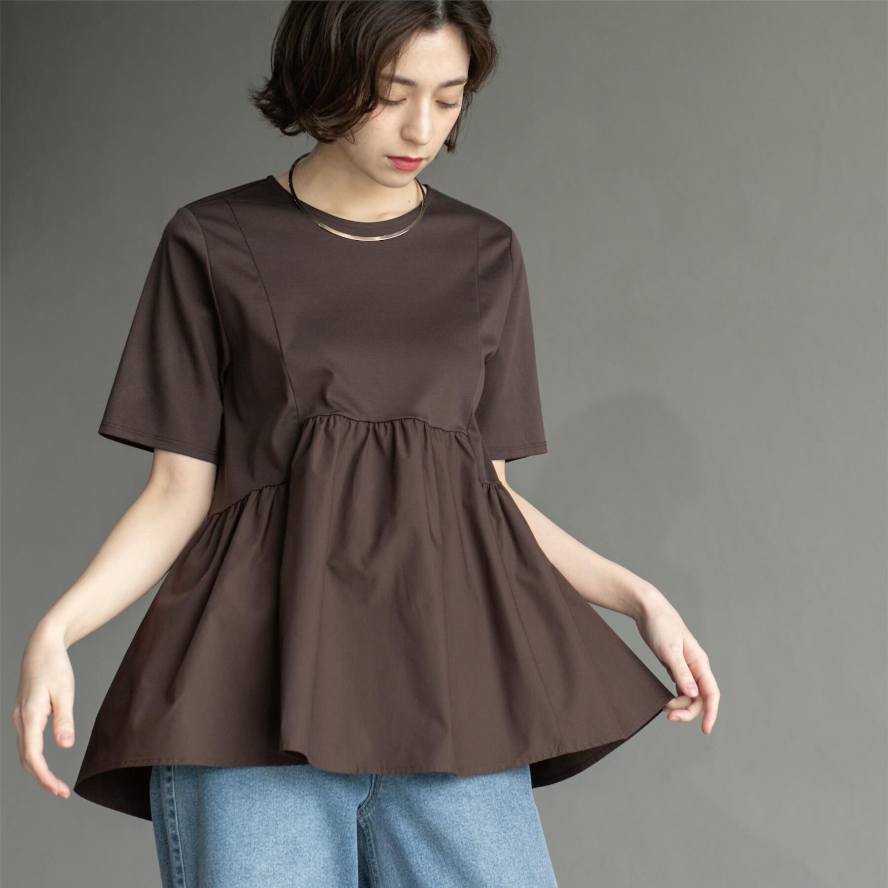 OPAQUE.CLIP「ペプラムドッキングカットソー【洗濯機洗い可】」|Tシャツ・カットソー|