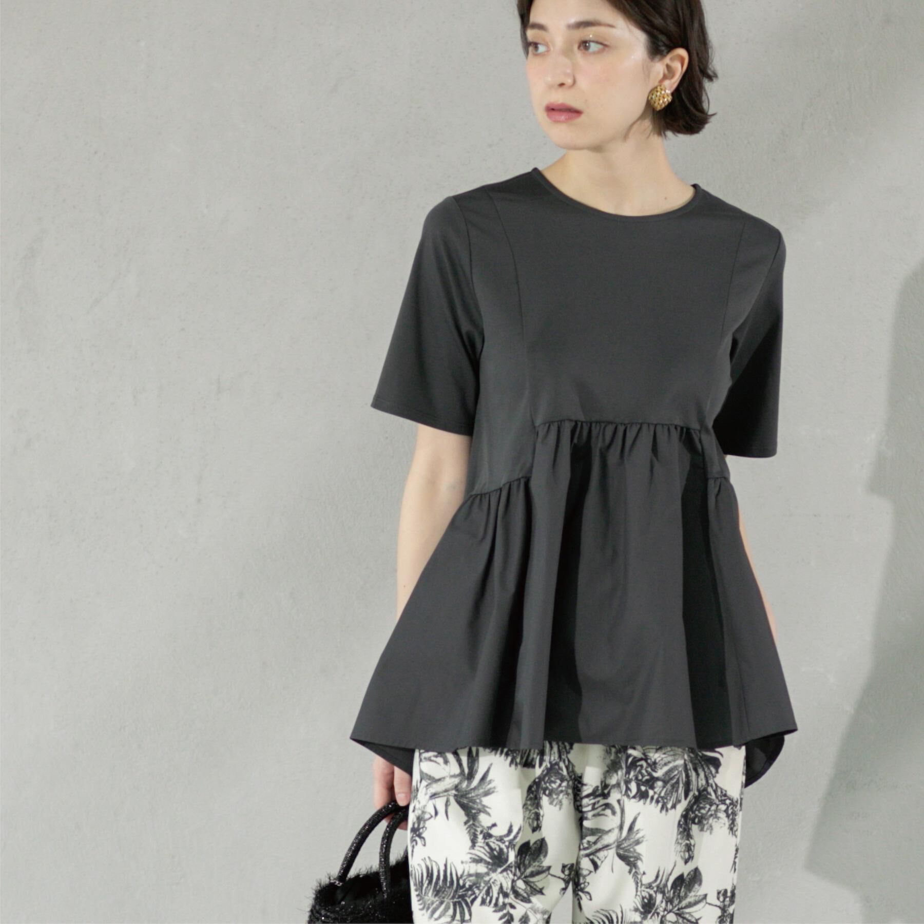 OPAQUE.CLIP「ペプラムドッキングカットソー【洗濯機洗い可】」|Tシャツ・カットソー|