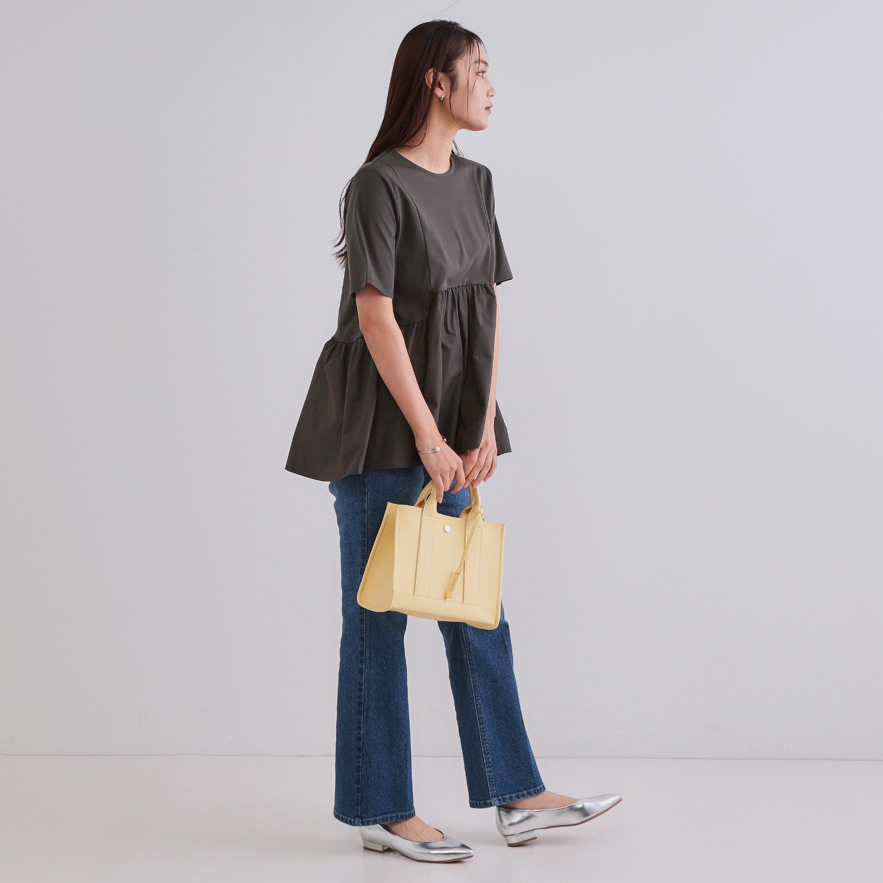 OPAQUE.CLIP「ペプラムドッキングカットソー【洗濯機洗い可】」|Tシャツ・カットソー|