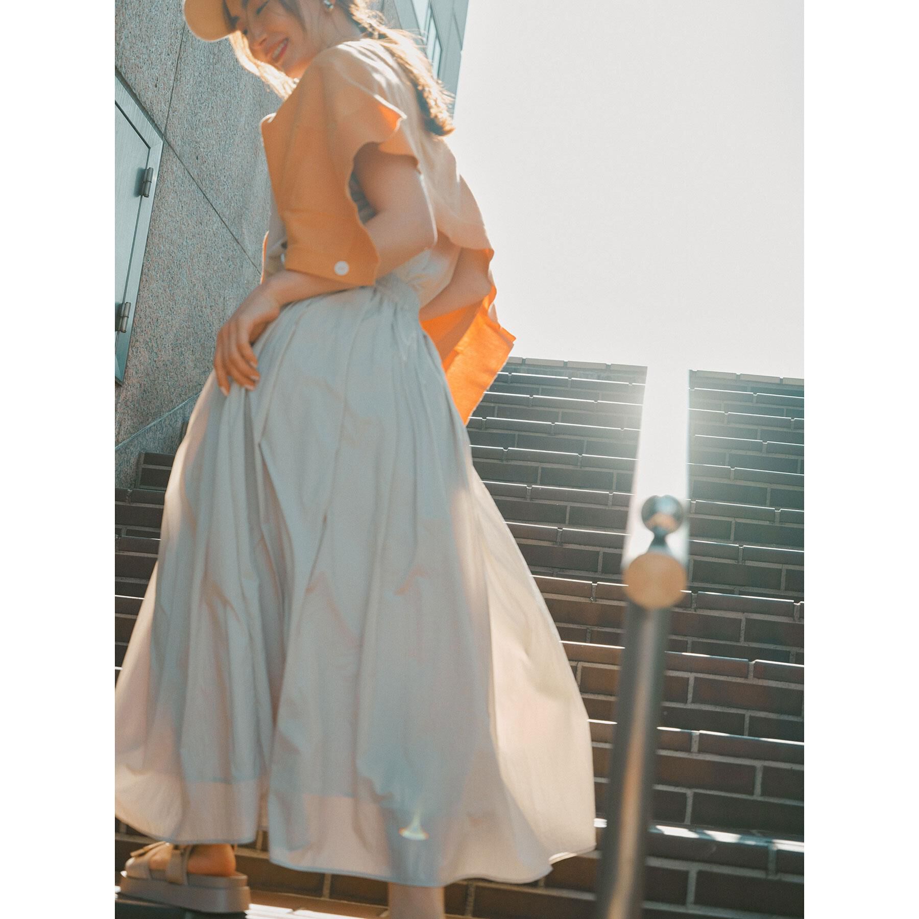 OPAQUE.CLIP「シアーヴィンテージイージーフレアスカート【洗濯機洗い可】」|スカート|