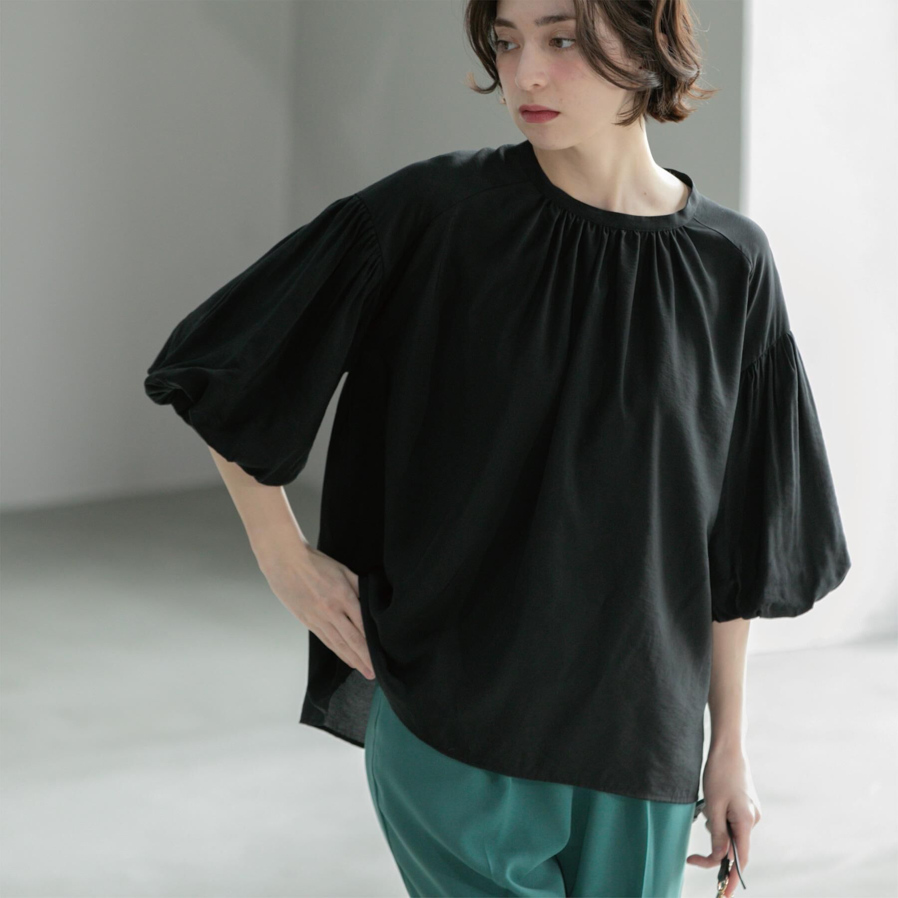 OPAQUE.CLIP「バルーンスリーブブラウス【洗濯機洗い可】」|シャツ・ブラウス|