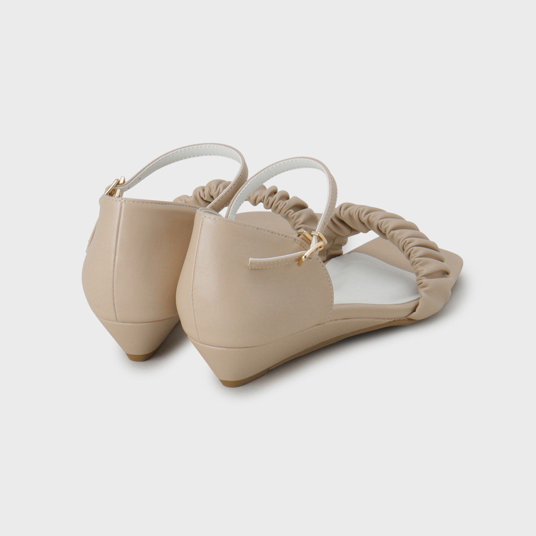 OPAQUE.CLIP「ギャザーフリルベルトウェッジソールサンダル」|サンダル|