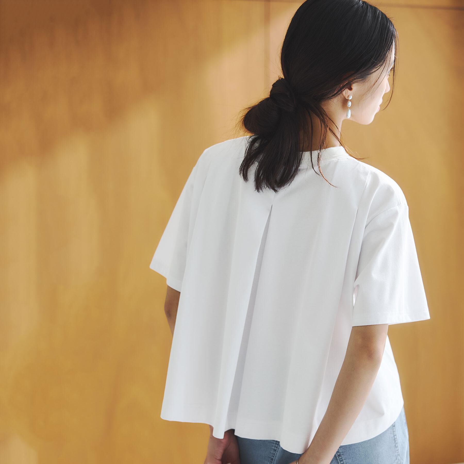 OPAQUE.CLIP「バックフレアショートTシャツ【洗濯機洗い可】」|Tシャツ・カットソー|