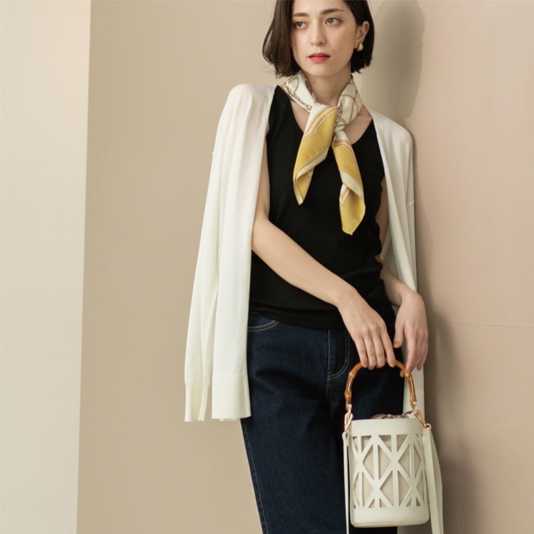 OPAQUE.CLIP「ミドル丈ニットカーディガン【抗ピル/洗濯機洗い可/接触冷感】」|カーディガン|