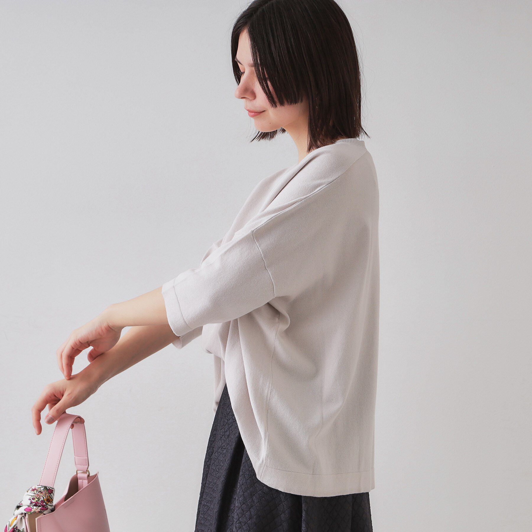 OPAQUE.CLIP「リラクシーワイドVネックニット【洗濯機洗い可】」|ニット・セーター|