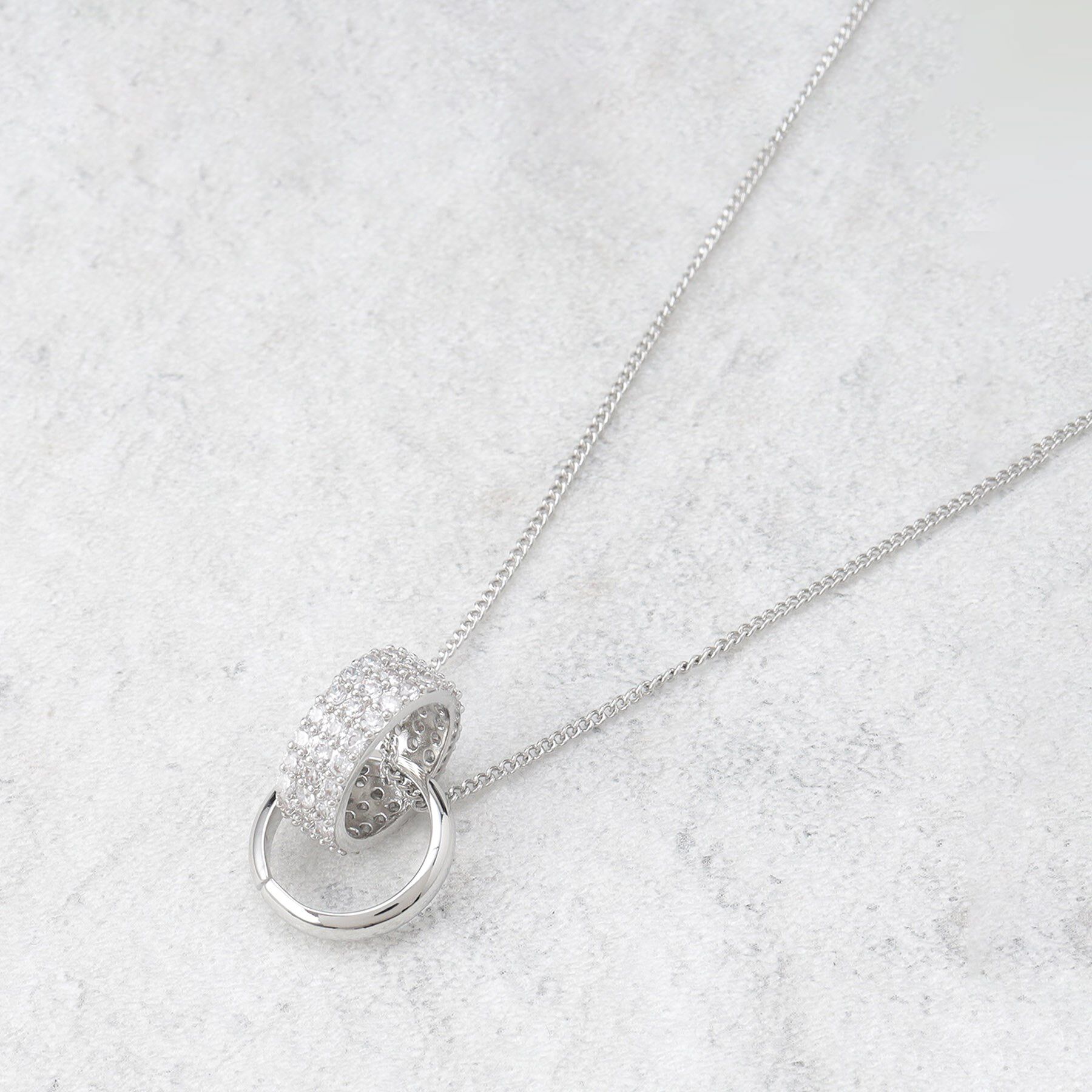 OPAQUE.CLIP「キルトビジューリングネックレス」|ネックレス|シルバー(006)