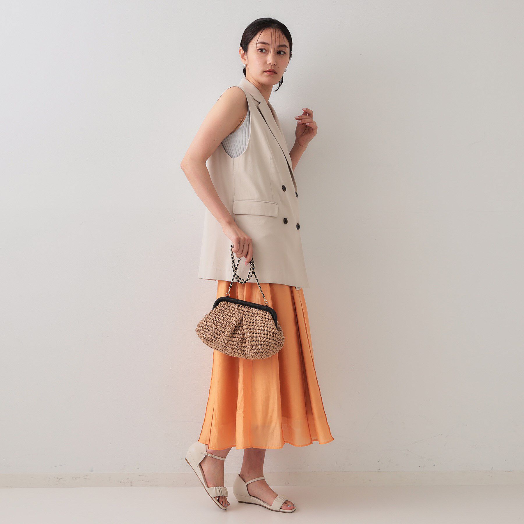 OPAQUE.CLIP「【3WAY】フラワークリップ付きがま口ペーパーショルダーバッグ」|ショルダー・メッセンジャー|