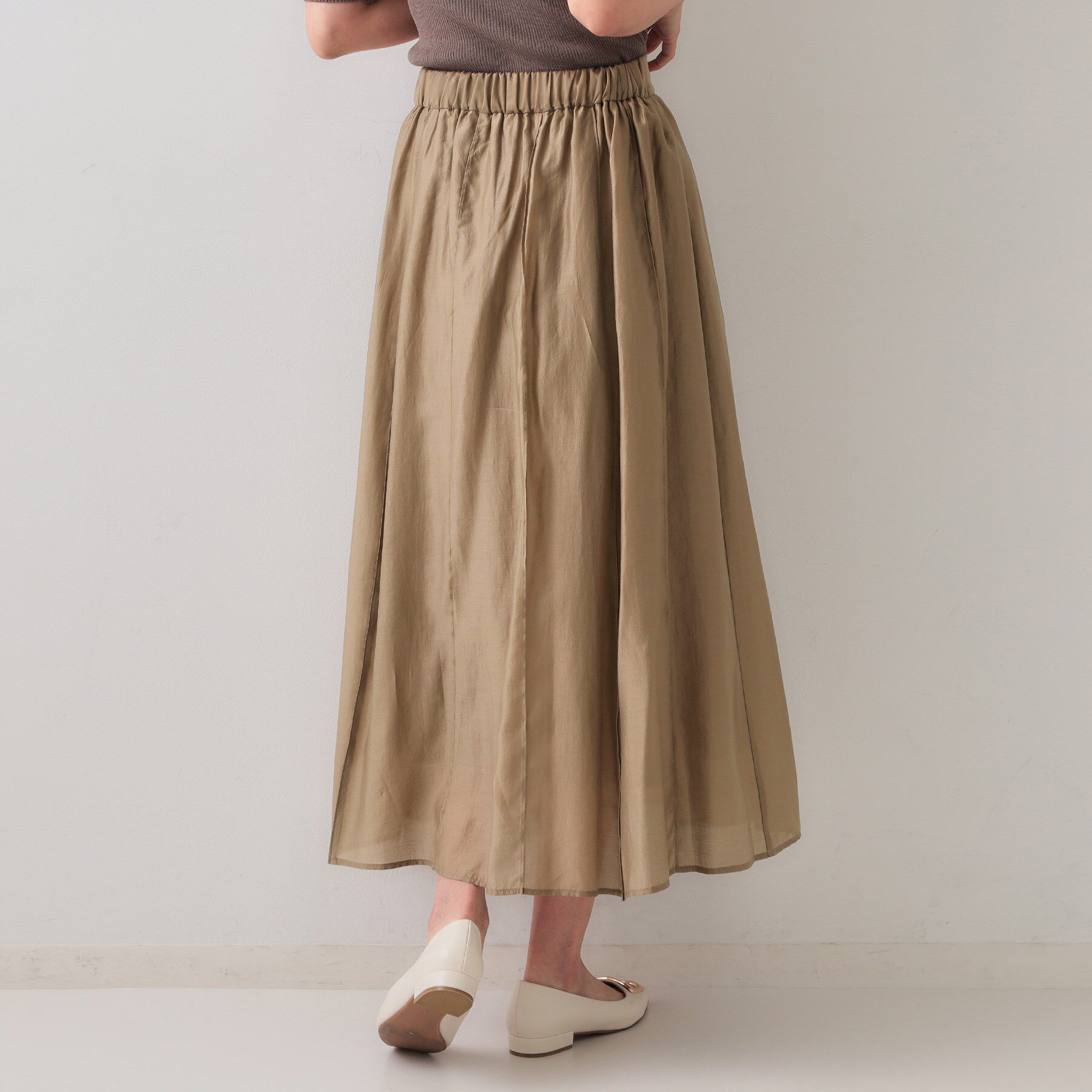 OPAQUE.CLIP「シアーピンタックフレアスカート【洗濯機洗い可】」|スカート|