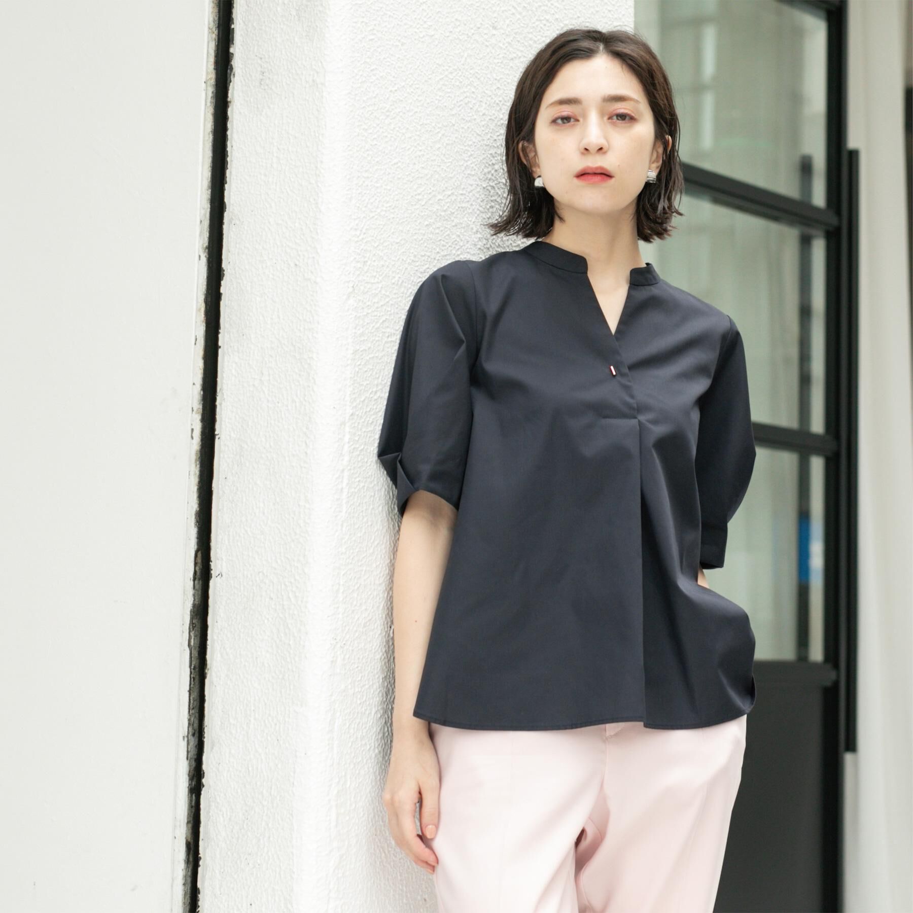 OPAQUE.CLIP「スキッパータックスリーブブラウス【洗濯機洗い可】」|シャツ・ブラウス|