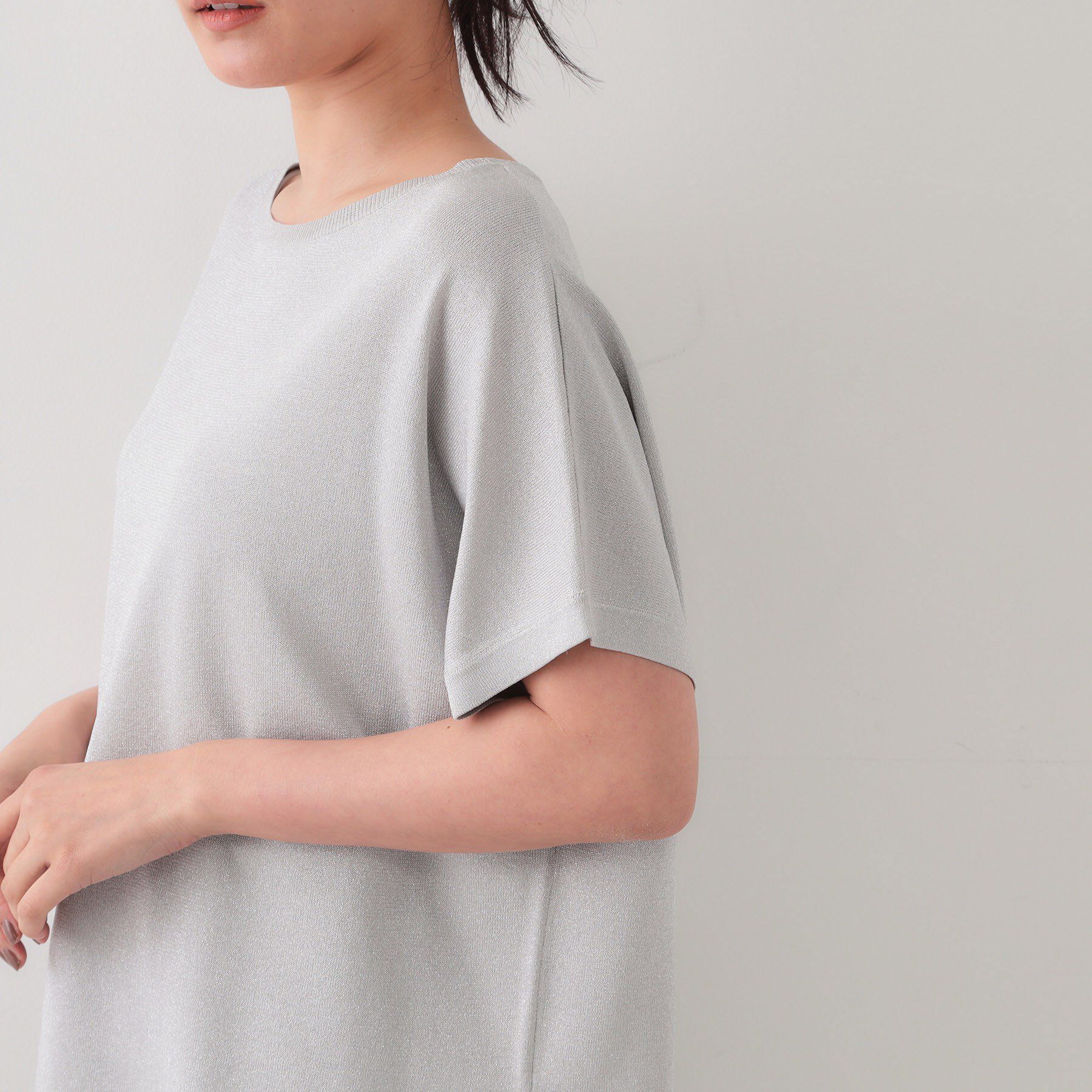 OPAQUE.CLIP「ラメリラクシードルマンニット【接触冷感/UV/抗ピル/洗濯機洗い可】」|ニット・セーター|