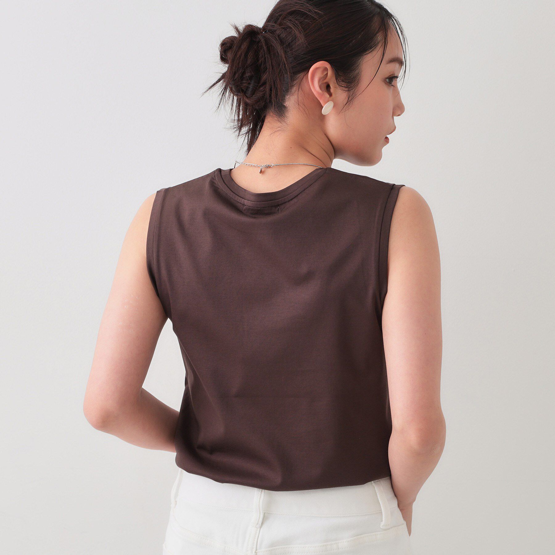 OPAQUE.CLIP「《5色展開》ベーシックノースリーブトップス【接触冷感/洗濯機洗い可】」|キャミソール|