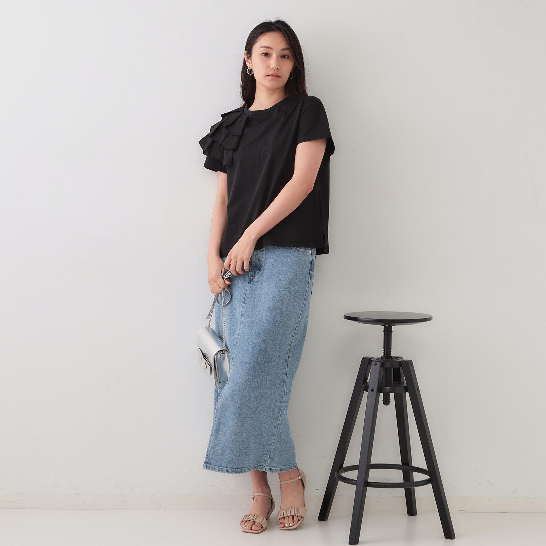 OPAQUE.CLIP「ショルダーフリルドッキングカットソー【UV/接触冷感/洗濯機洗い可】」|Tシャツ・カットソー|