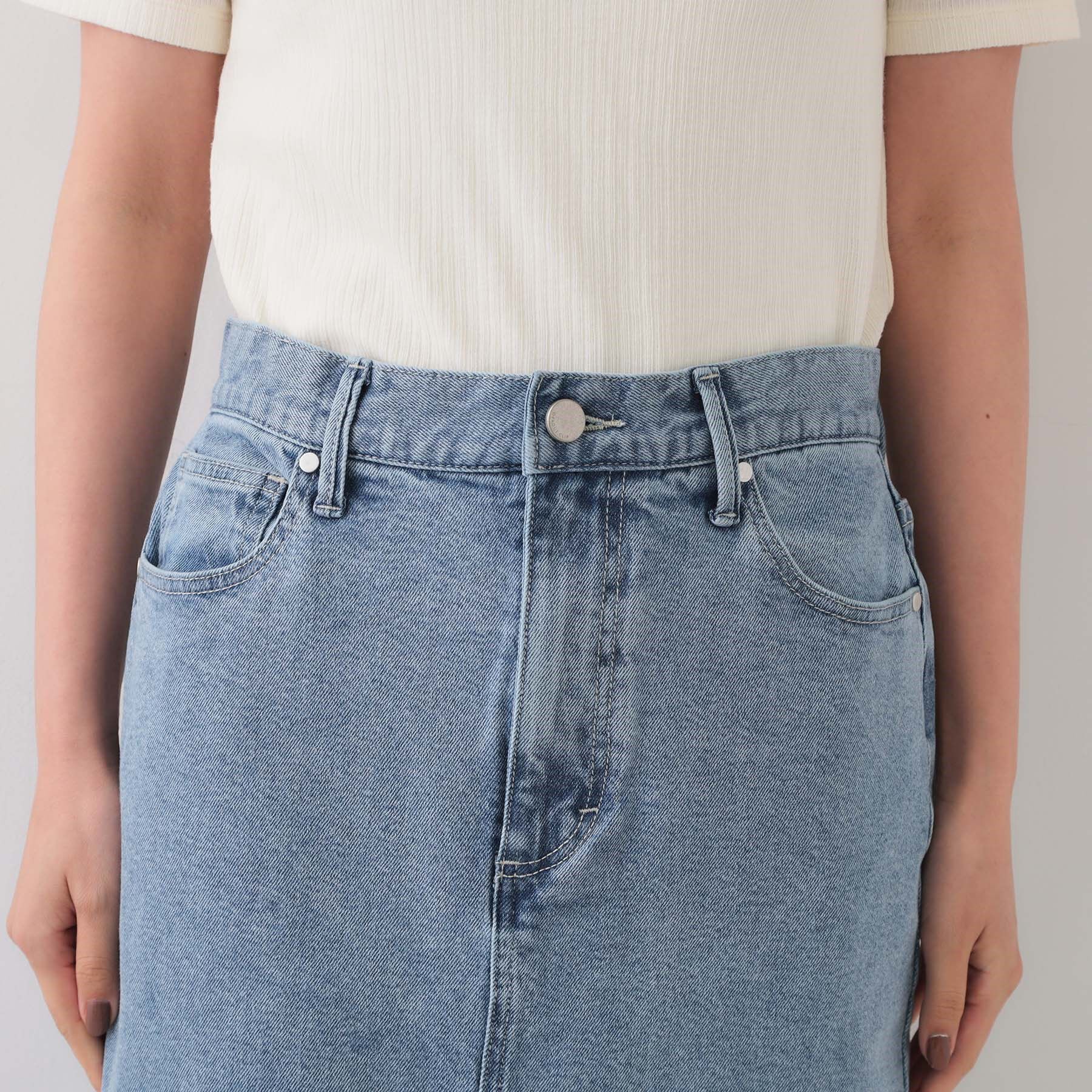 OPAQUE.CLIP「デニムナロースカート【洗濯機洗い可】」|スカート|