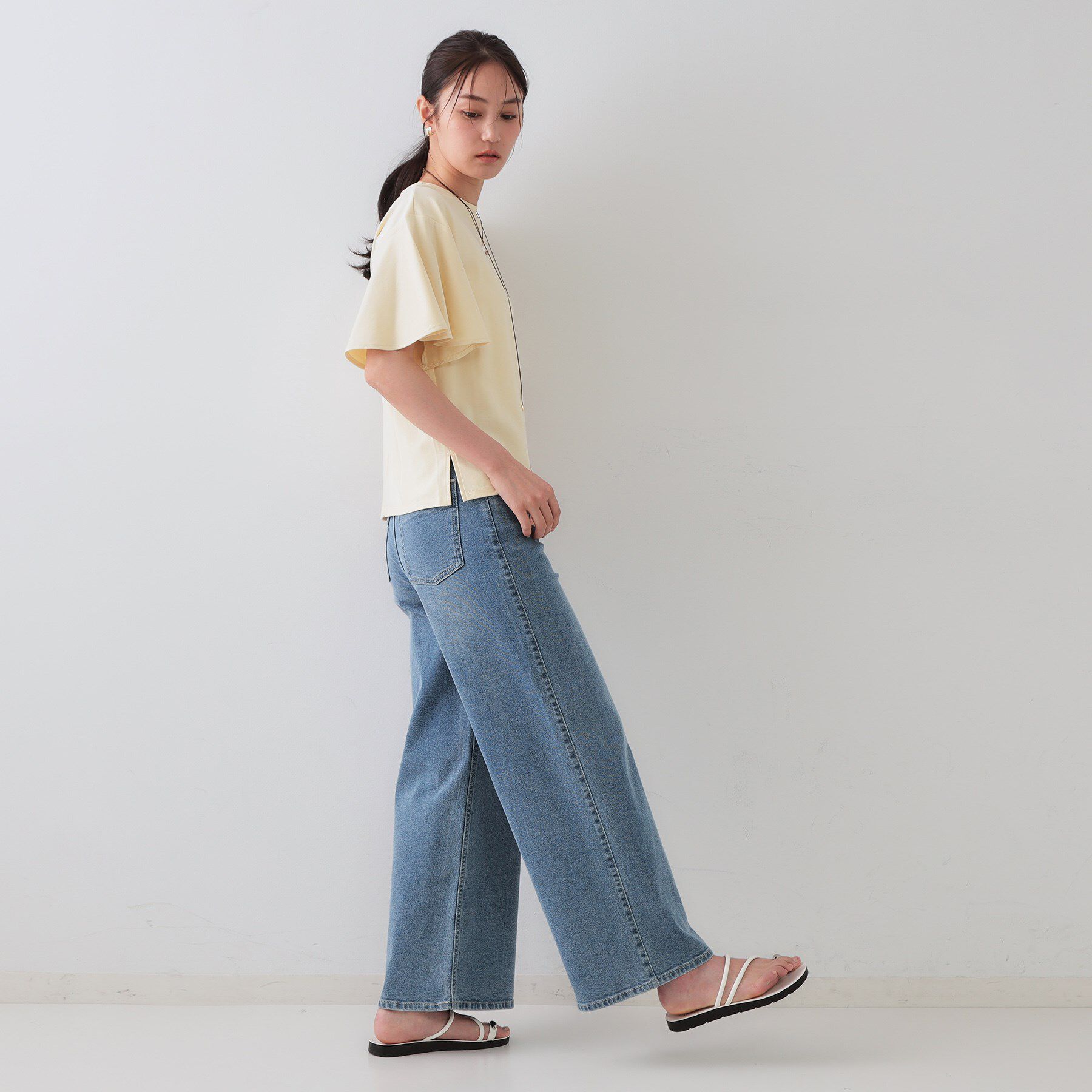 OPAQUE.CLIP「《S-LLサイズ》フレアスリーブカッソー【UV/接触冷感/洗濯機洗い可】」|Tシャツ・カットソー|