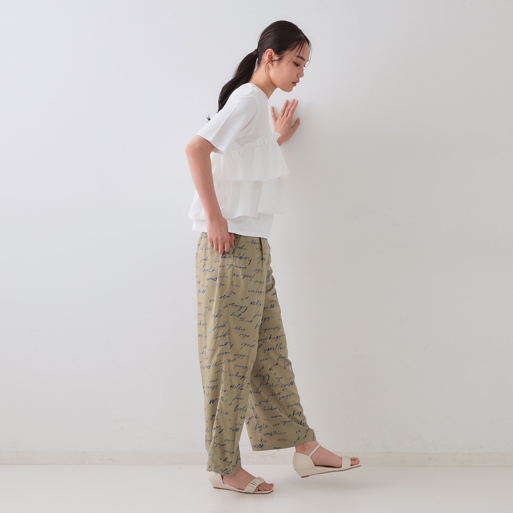 OPAQUE.CLIP「ダブルフリルデザイントップス【洗濯機洗い可】」|Tシャツ・カットソー|