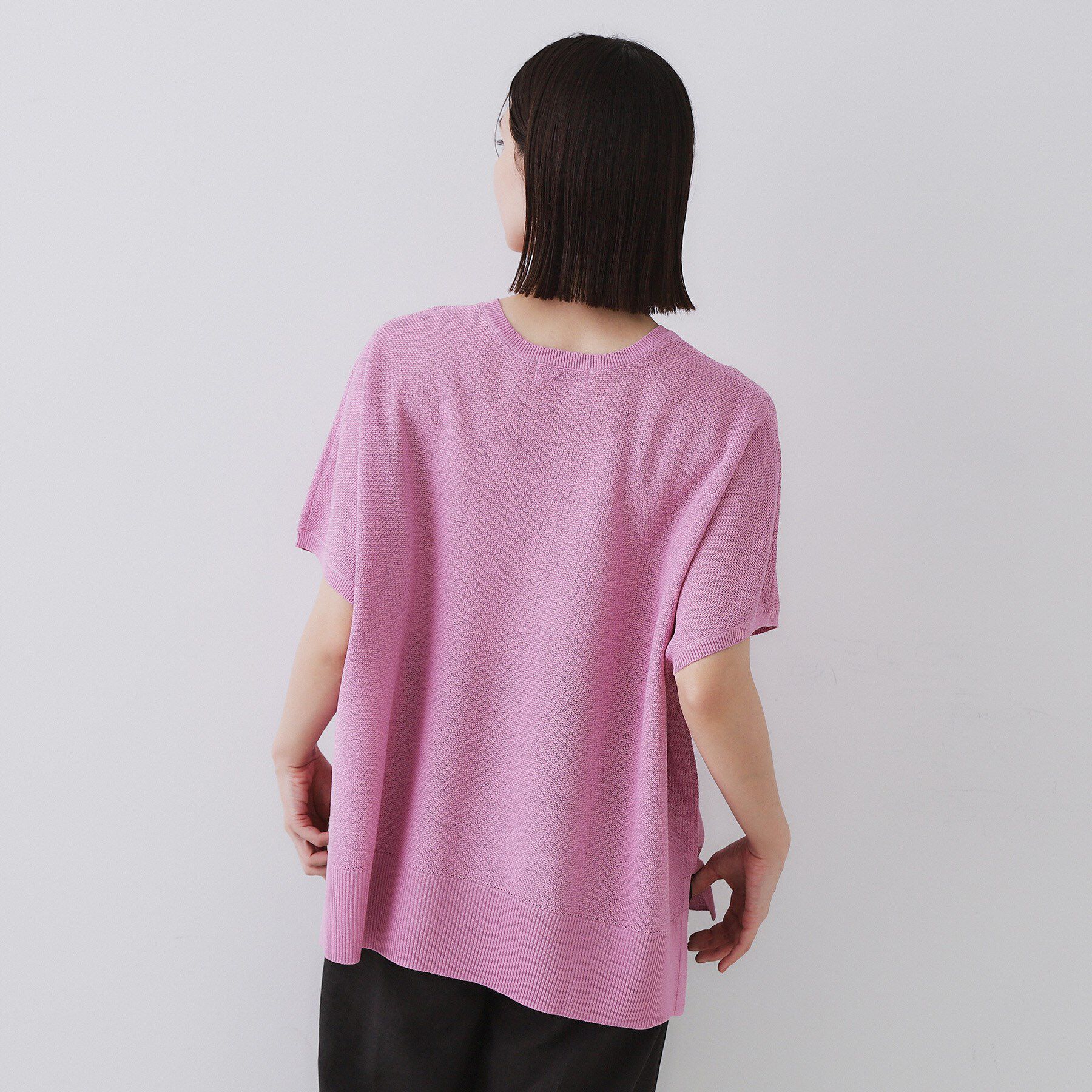 OPAQUE.CLIP「《5色展開/S-LLサイズ》リラクシーメッシュニット【洗濯機洗い可】」|ニット・セーター|