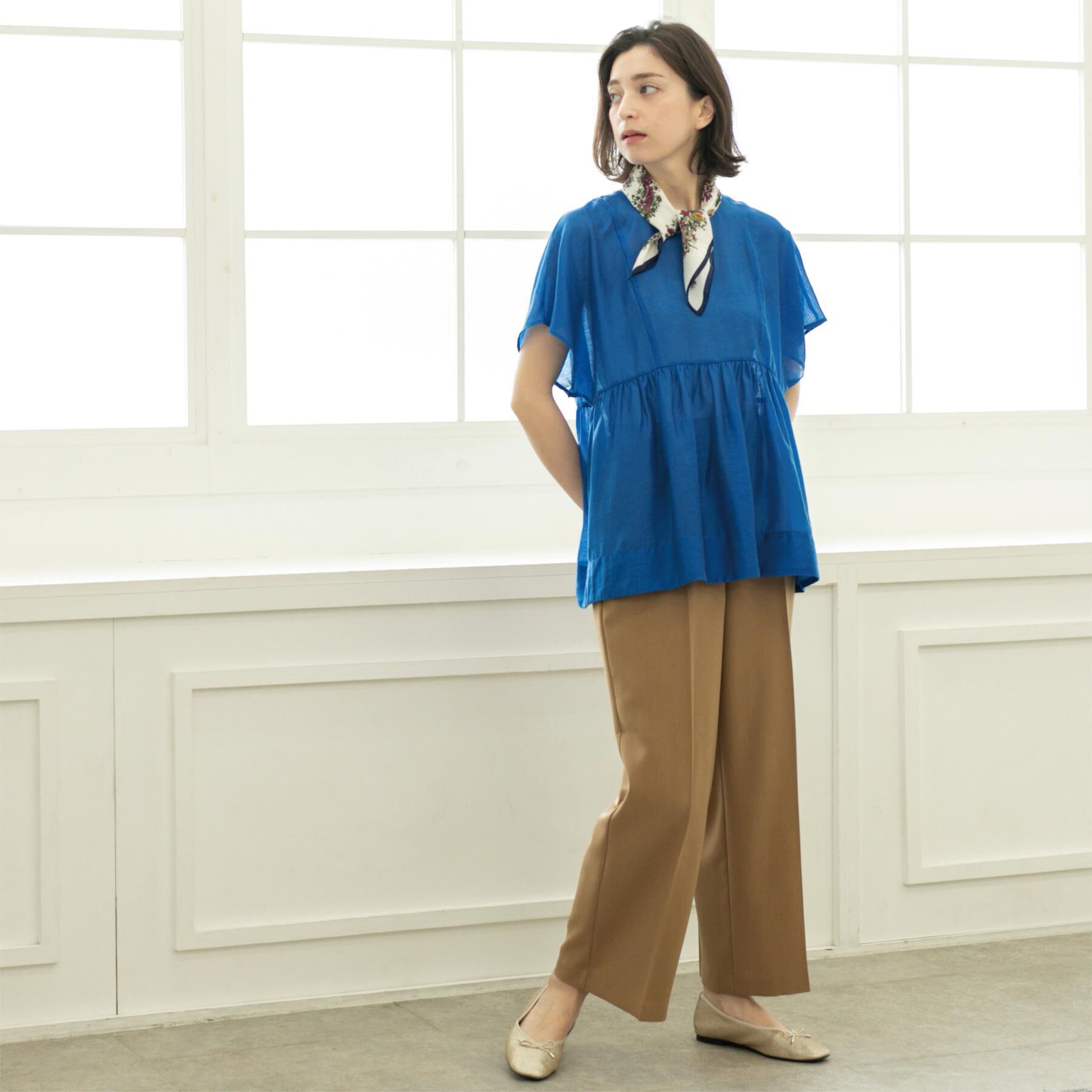 OPAQUE.CLIP「麻混シアーペプラムブラウス【洗濯機洗い可】」|シャツ・ブラウス|