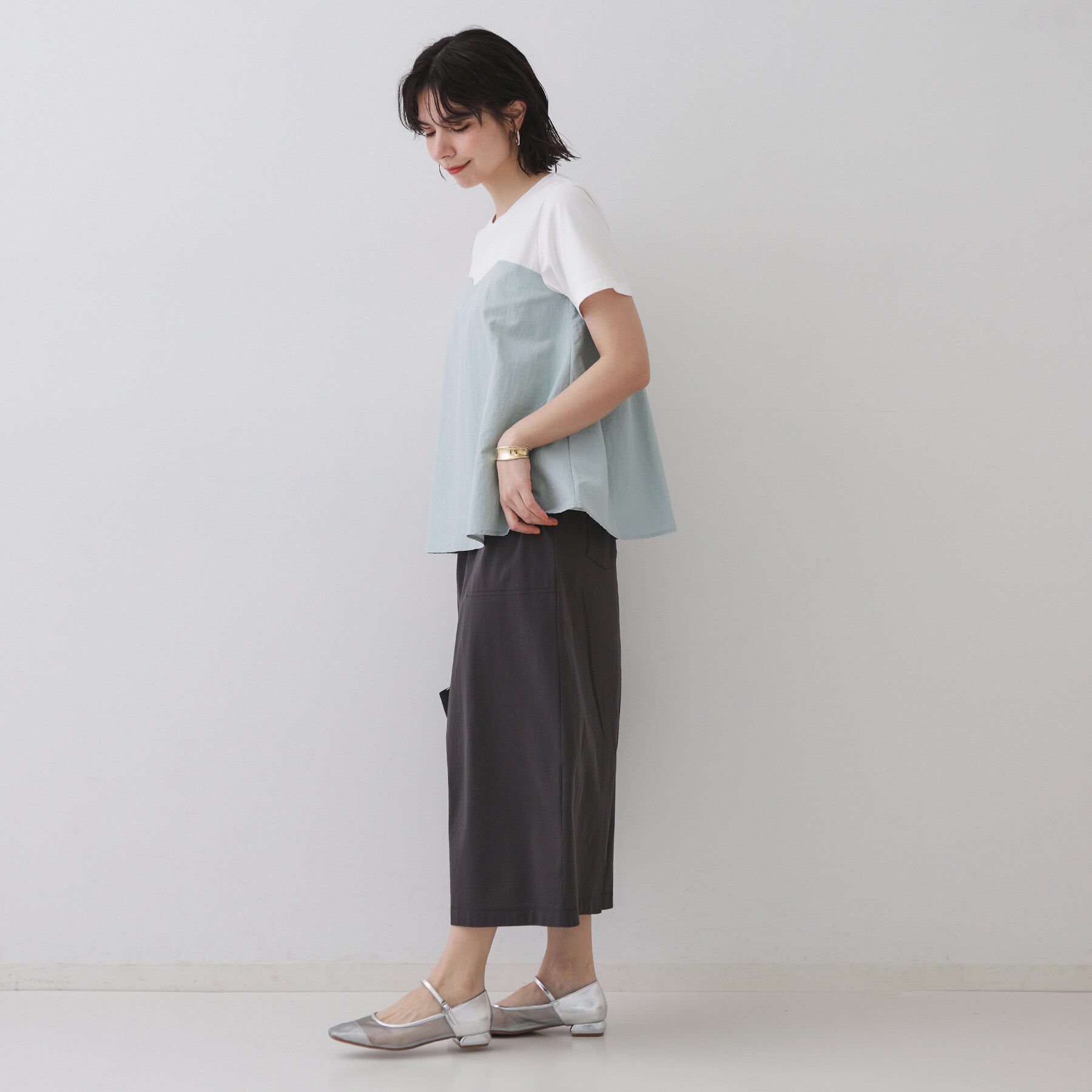 OPAQUE.CLIP「ビスチェドッキングカットソー【洗濯機洗い可】」|Tシャツ・カットソー|