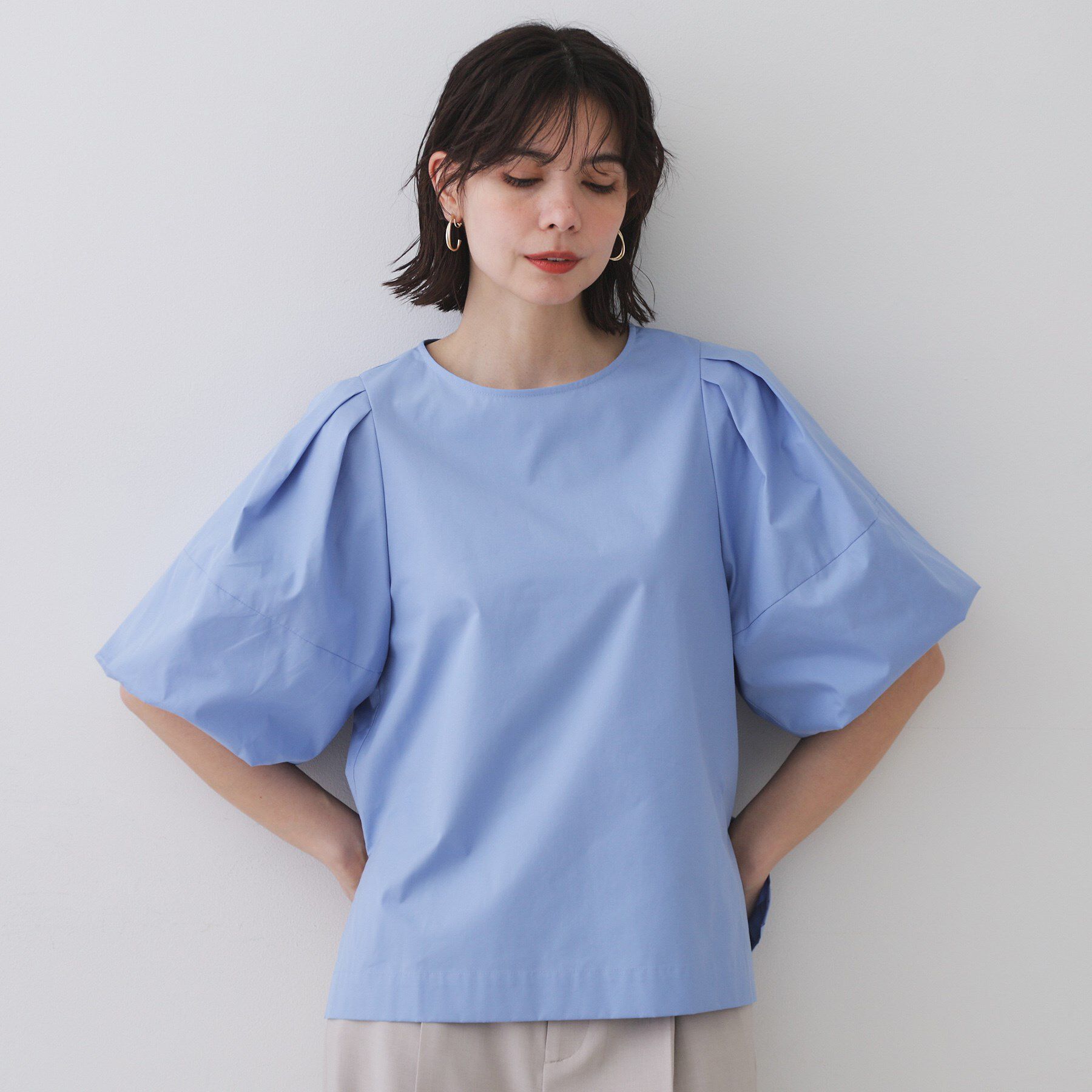 OPAQUE.CLIP「バルーンスリーブブラウス【洗濯機洗い可】」|シャツ・ブラウス|