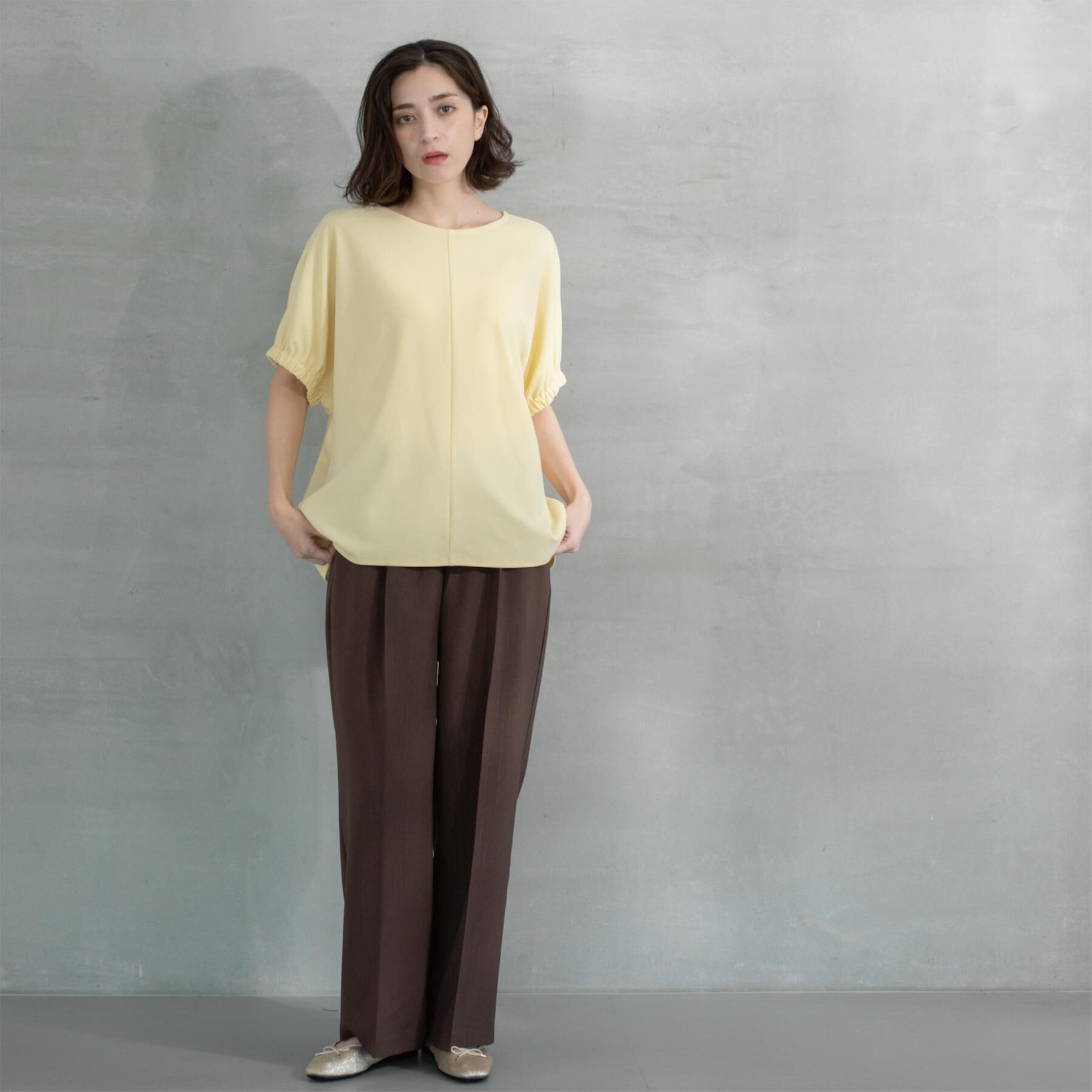 OPAQUE.CLIP「ギャザードルマンスリーブトップス【UV/吸水速乾/洗濯機洗い可】」|Tシャツ・カットソー|