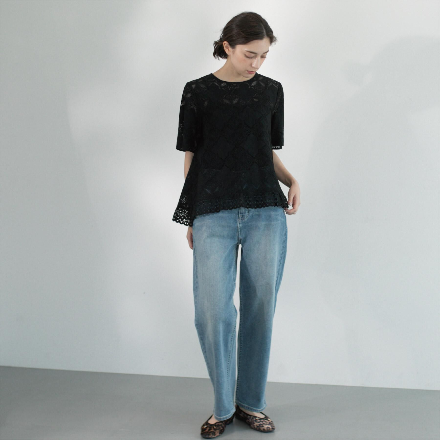 OPAQUE.CLIP「レースフレアブラウス【洗濯機洗い可】」|シャツ・ブラウス|