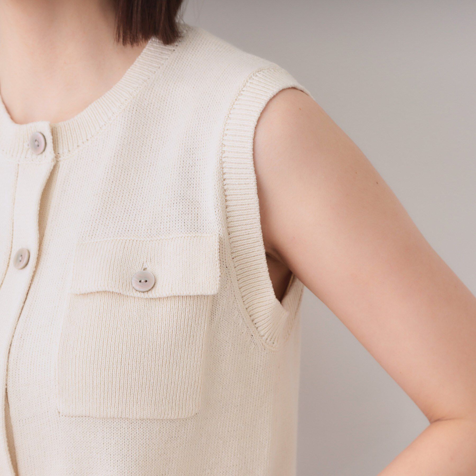 OPAQUE.CLIP「ダブルポケットニット【洗濯機洗い可】」|ニット・セーター|