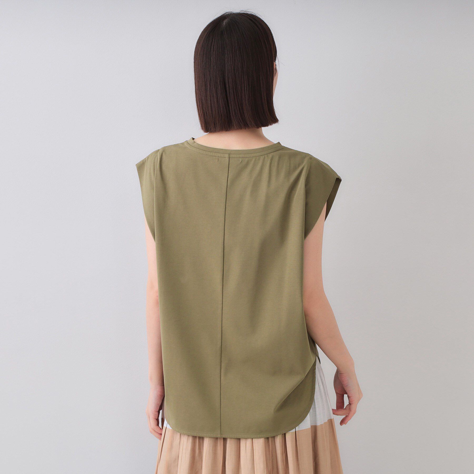 OPAQUE.CLIP「ボクシーノースリーブカットソー【洗濯機洗い可】」|Tシャツ・カットソー|