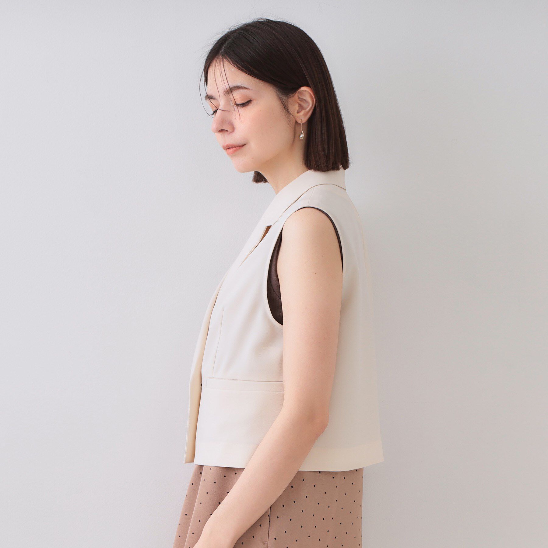 OPAQUE.CLIP「ショートテーラードジレ【接触冷感/洗濯機洗い可】」|ベスト・ジレ|