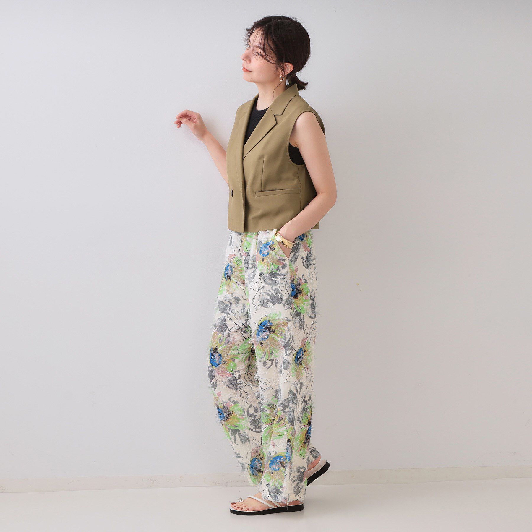 OPAQUE.CLIP「ショートテーラードジレ【接触冷感/洗濯機洗い可】」|ベスト・ジレ|