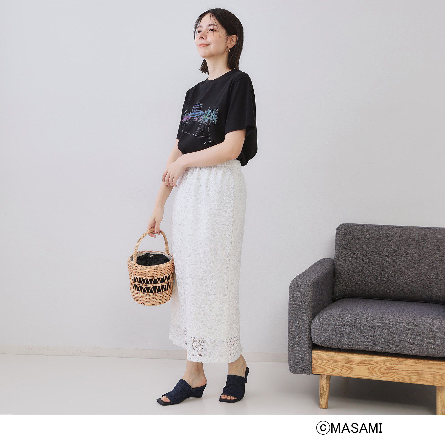 OPAQUE.CLIP「風景イラストプリントTシャツ」|Tシャツ・カットソー|