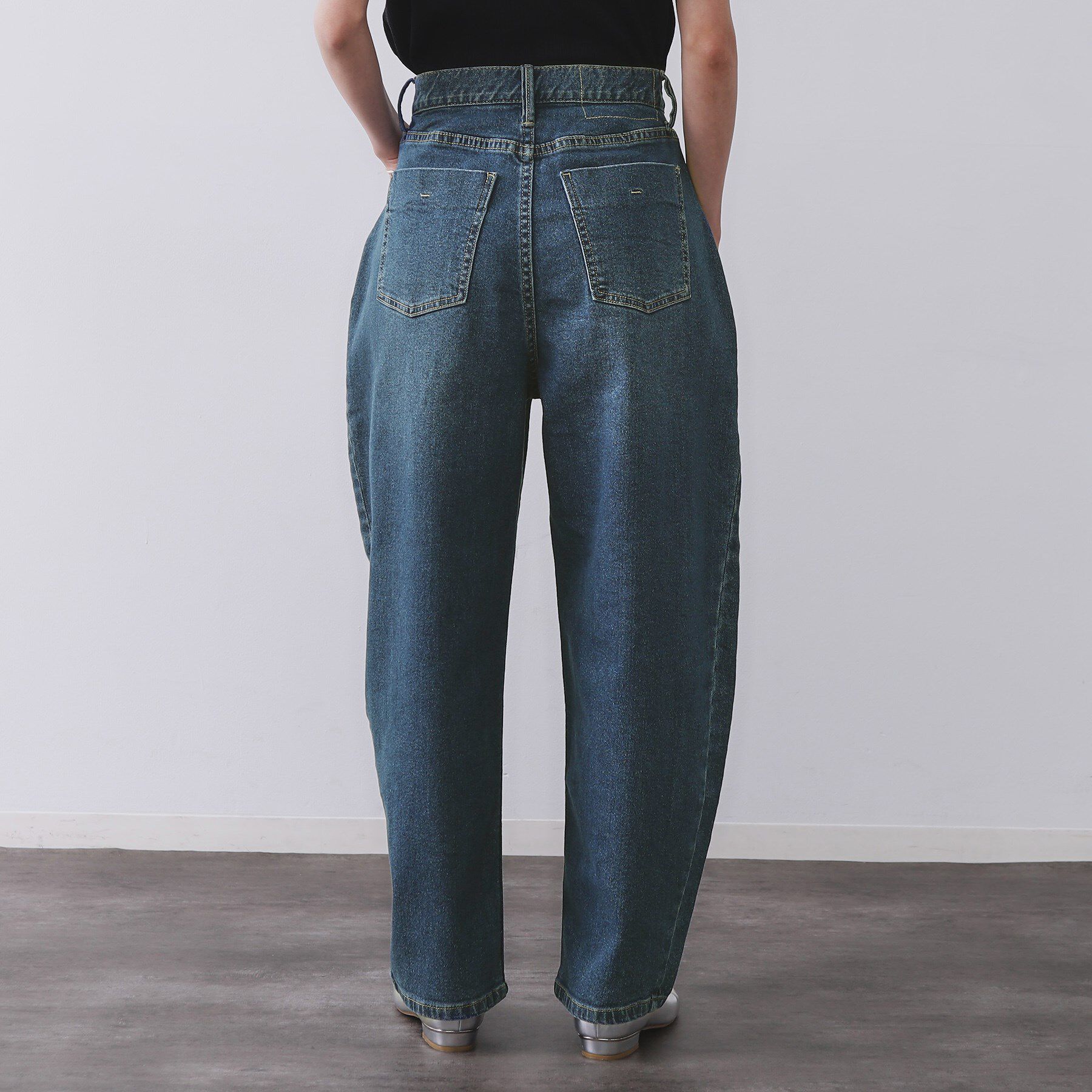 OPAQUE.CLIP「ストレッチバレルレッグデニム【洗濯機洗い可】」|デニム|