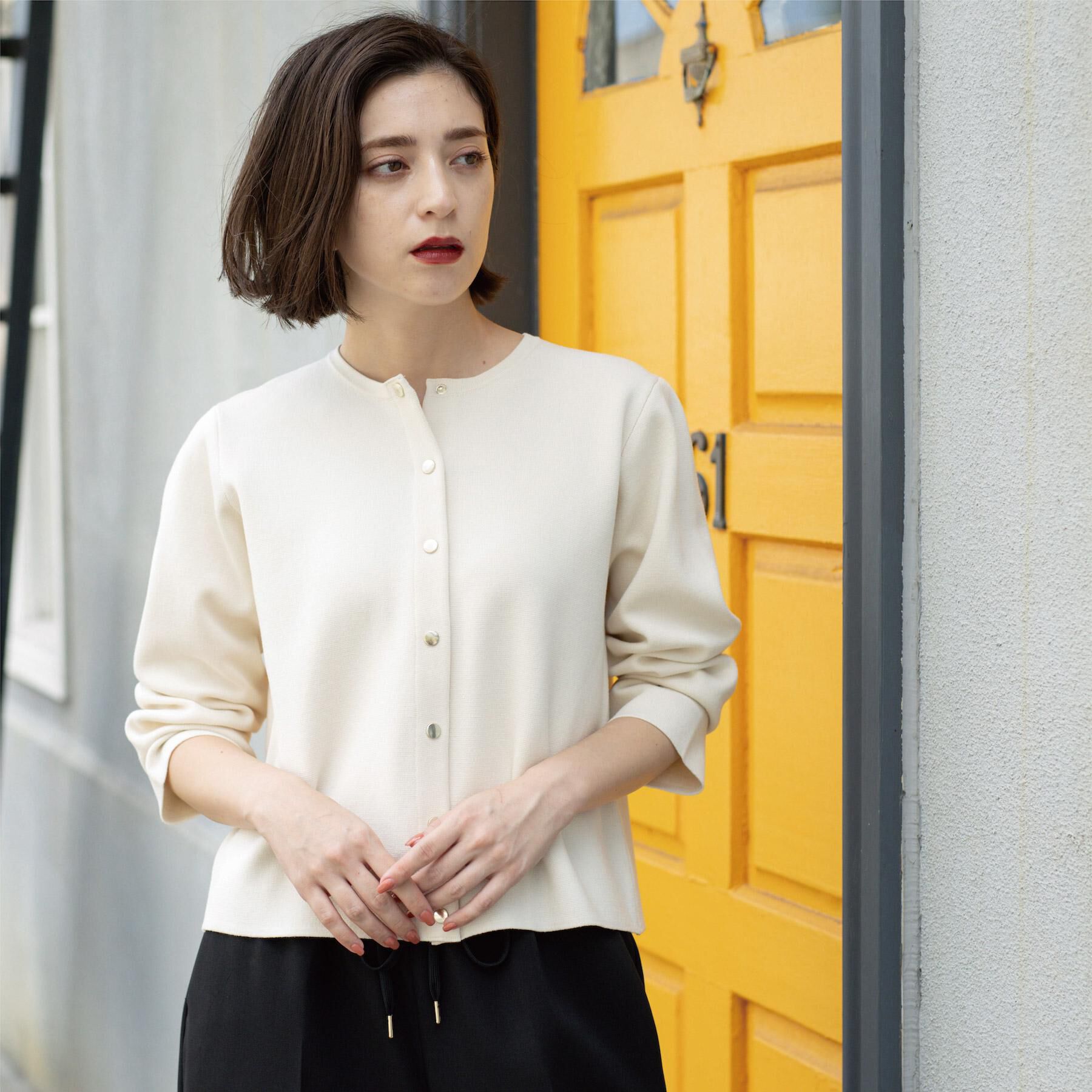 OPAQUE.CLIP「スナップボタンニットカーディガン【UVケア/洗濯機OK】《6col/S～LL》」|カーディガン|