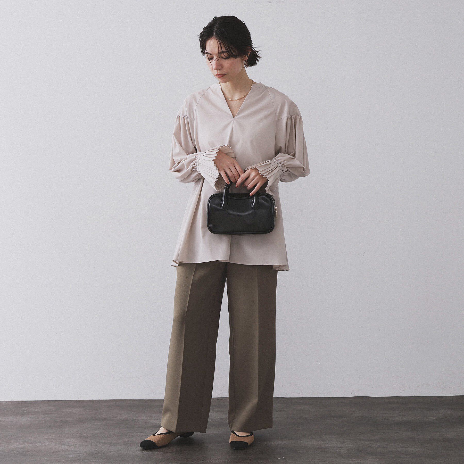 OPAQUE.CLIP「《SS-LLサイズ》ストレッチ美脚イージーワイドパンツ【防シワ/洗濯機洗い可】」|その他|