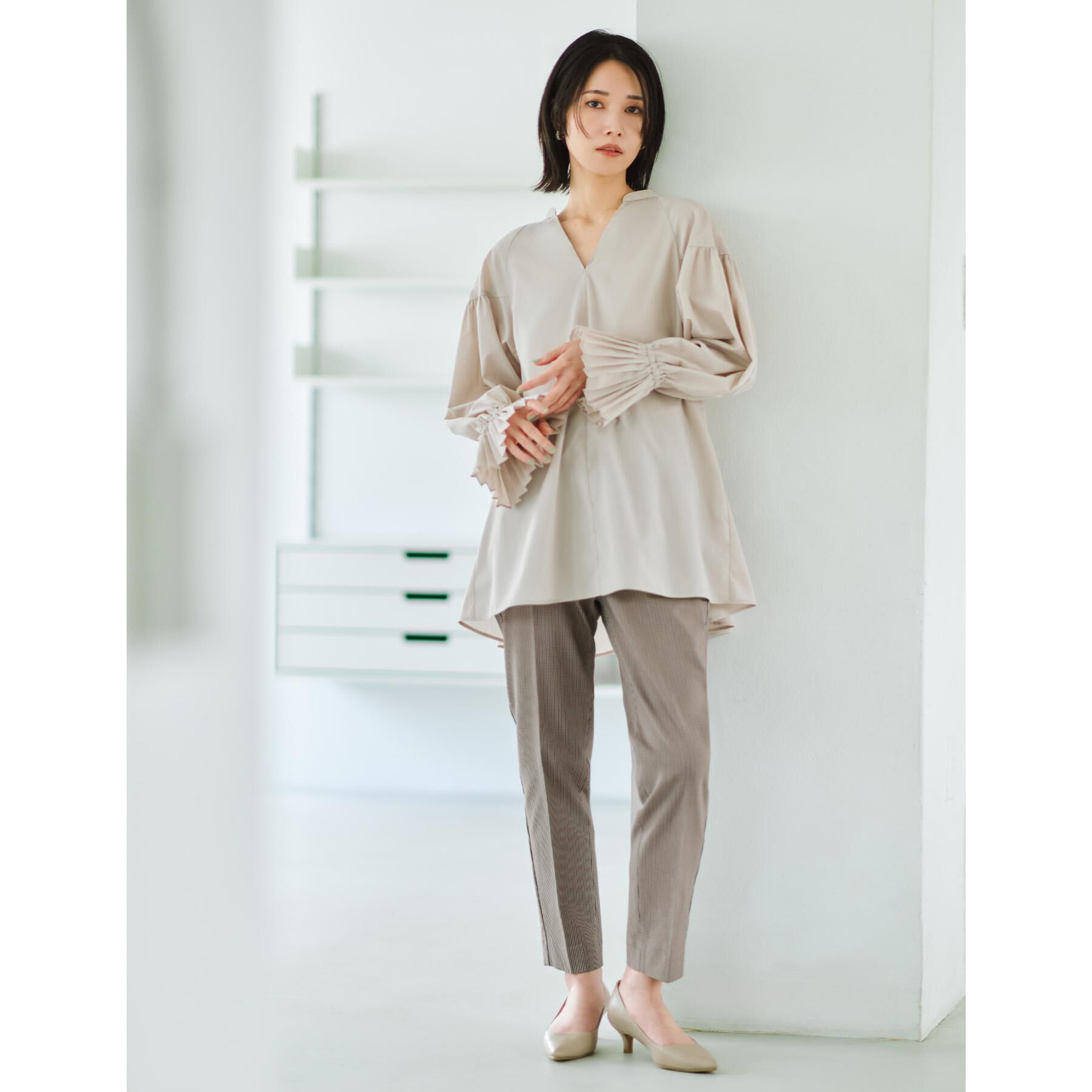 OPAQUE.CLIP「プリーツキャンディスリーブブラウス【洗濯機洗い可】」|シャツ・ブラウス|