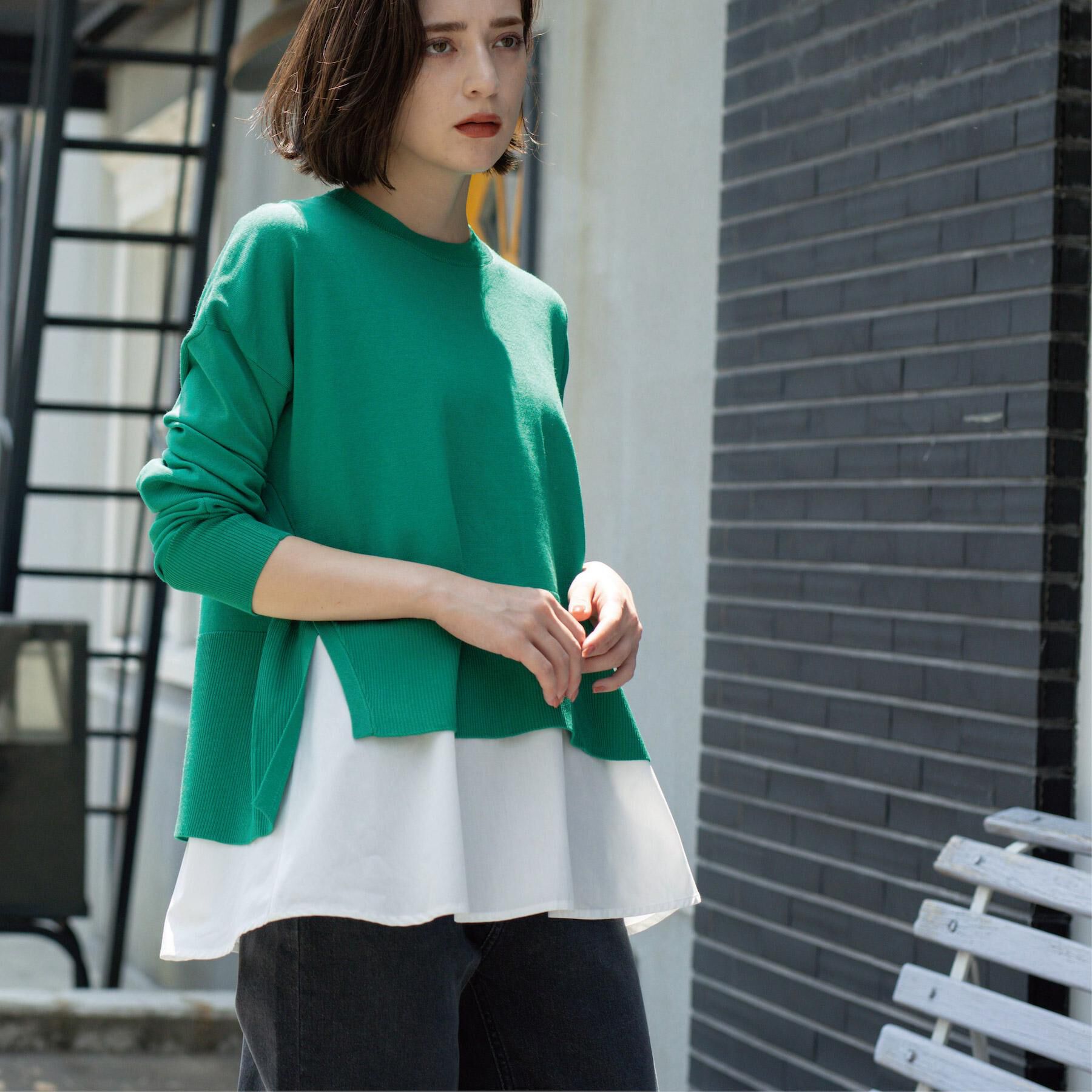 OPAQUE.CLIP「《ツインセット》リラクシーサイドスリットニット&times;ドッキングタンク【洗濯機洗い可】」|その他|