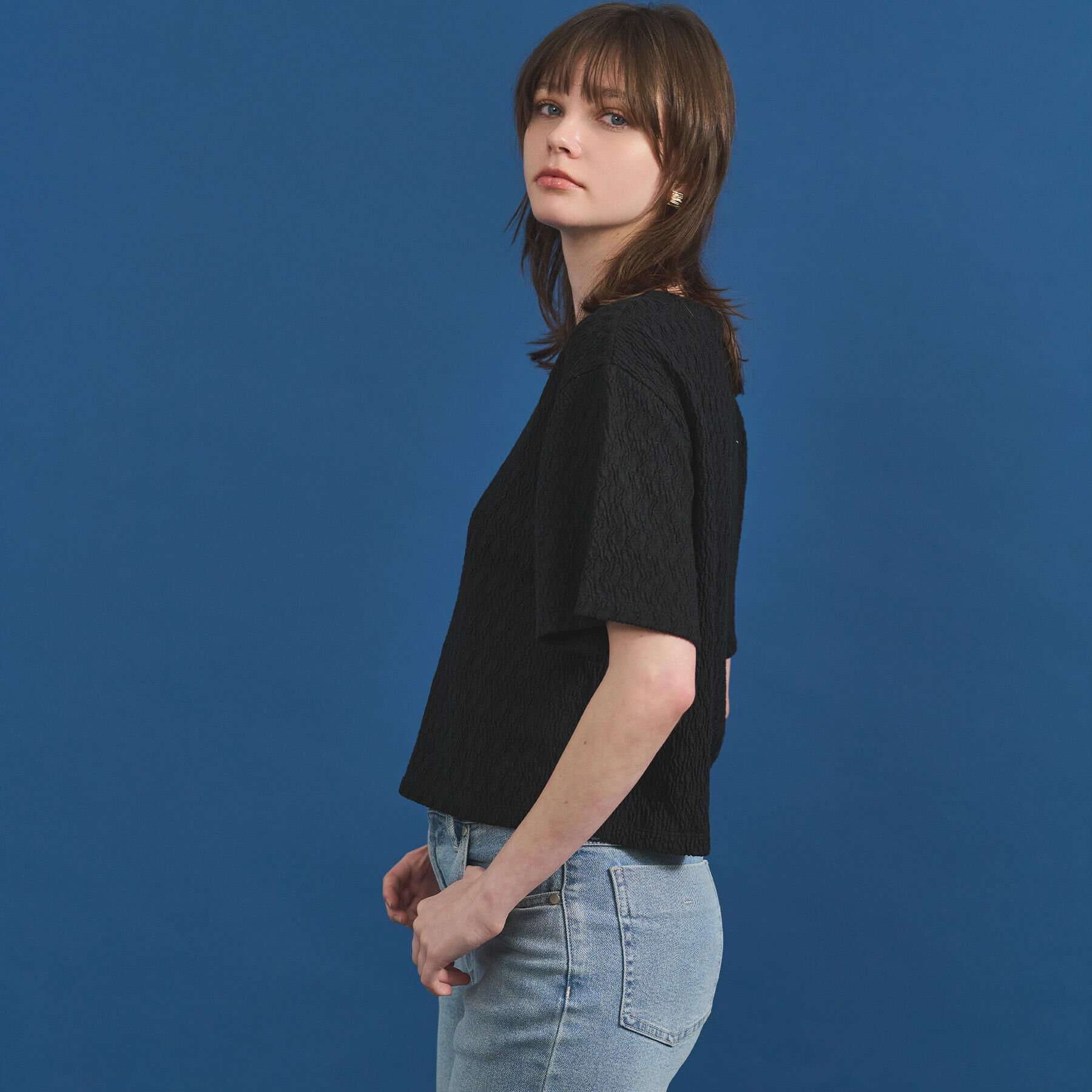 OPAQUE.CLIP「ふくれジャカードトップス【洗濯機洗い可】」|Tシャツ・カットソー|