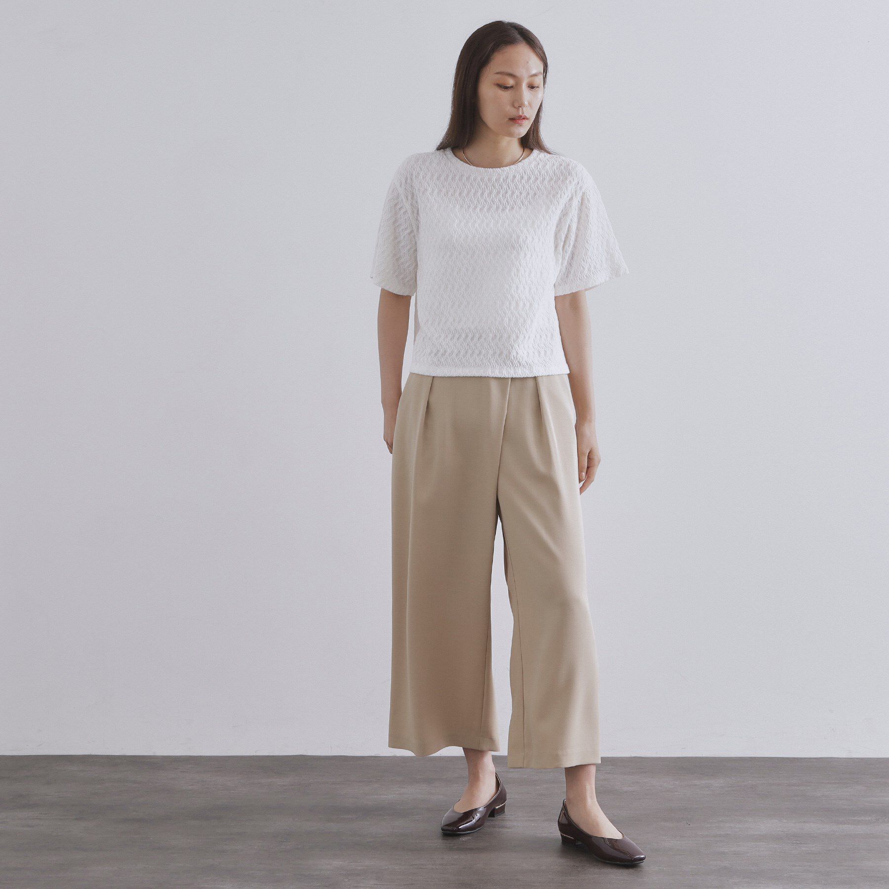 OPAQUE.CLIP「ふくれジャカードトップス【洗濯機洗い可】」|Tシャツ・カットソー|