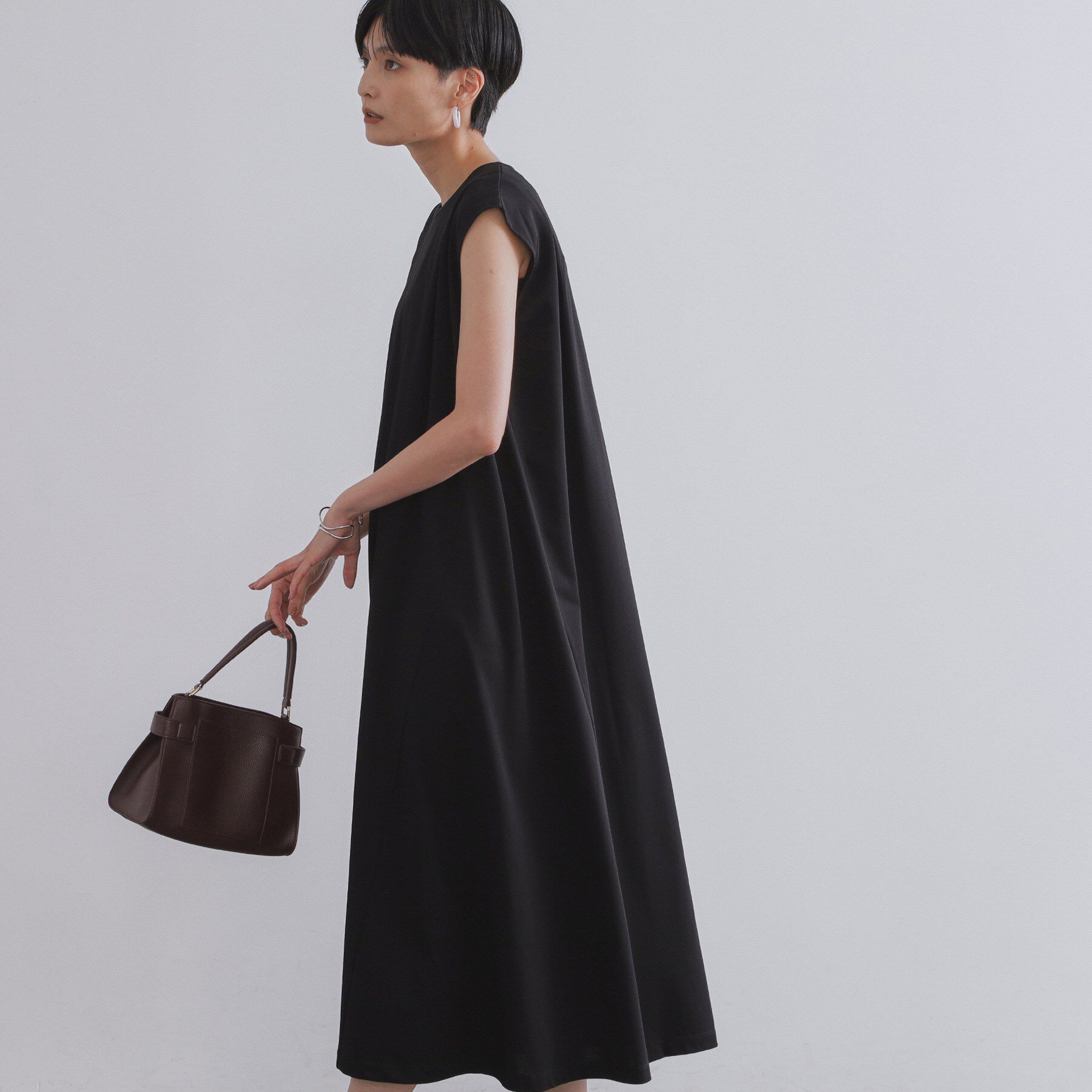 OPAQUE.CLIP「カットソーフレアワンピース【接触冷感/洗濯機洗い可】」|ワンピース|