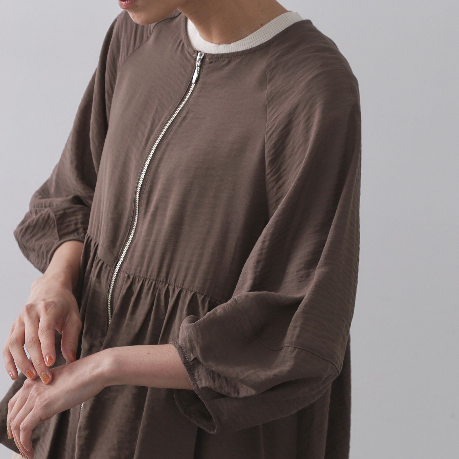 OPAQUE.CLIP「シアーバルーンペプラムブルゾン【洗える】」|ブルゾン・スタジャン|