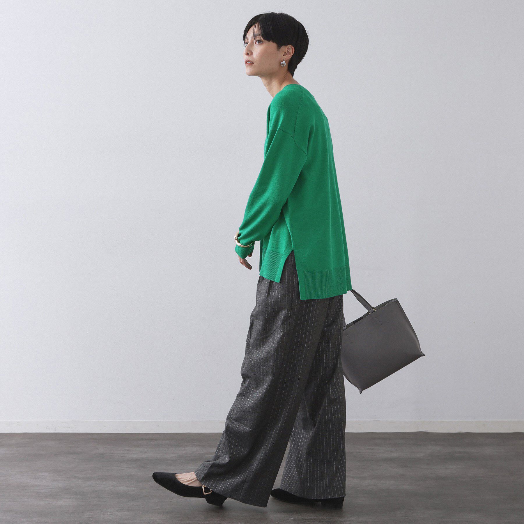 OPAQUE.CLIP「Vネックニット/エクストラファインメリノウール【THEシリーズ/洗濯機OK】」|ニット・セーター|